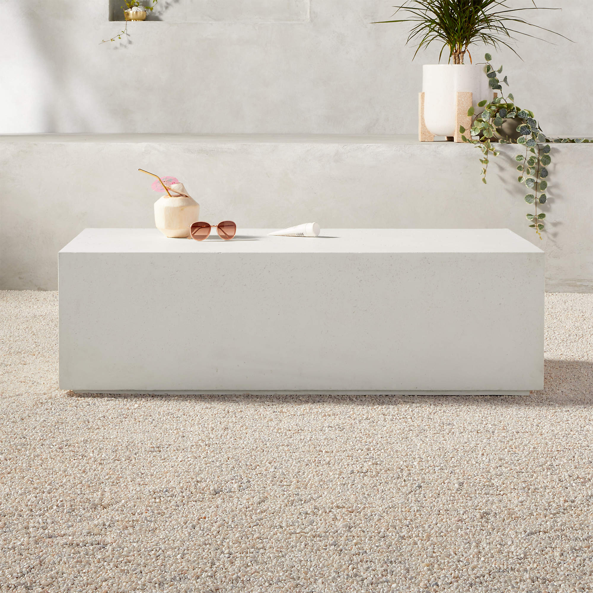 Matter Ivory Cement Rectangle Coffee Table thumbnail 2