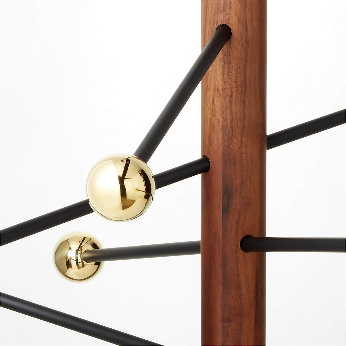 Norte Walnut Wood And Brass Chandelier thumbnail 3