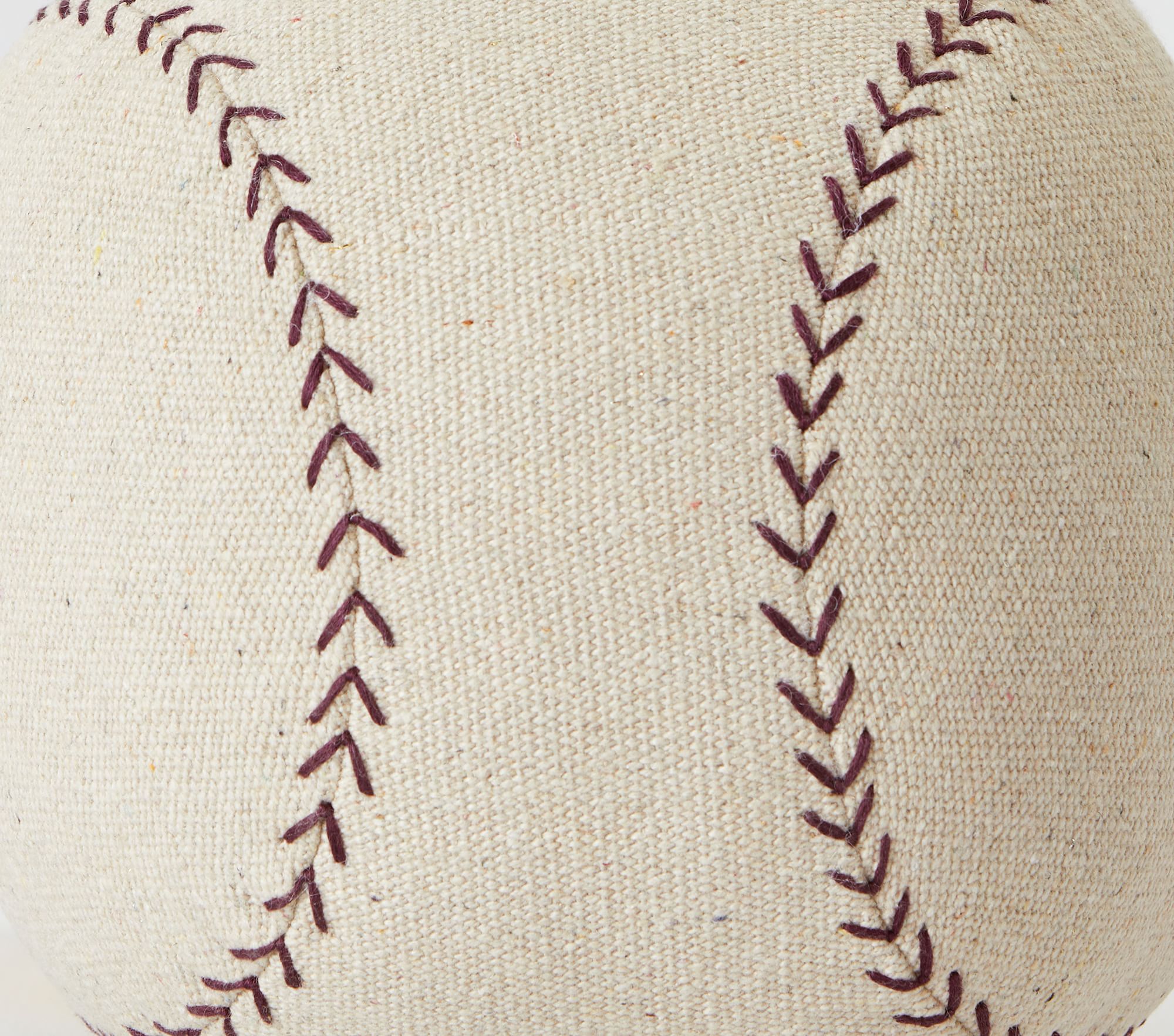 Baseball Shaped Washed Canvas Pillow thumbnail 2