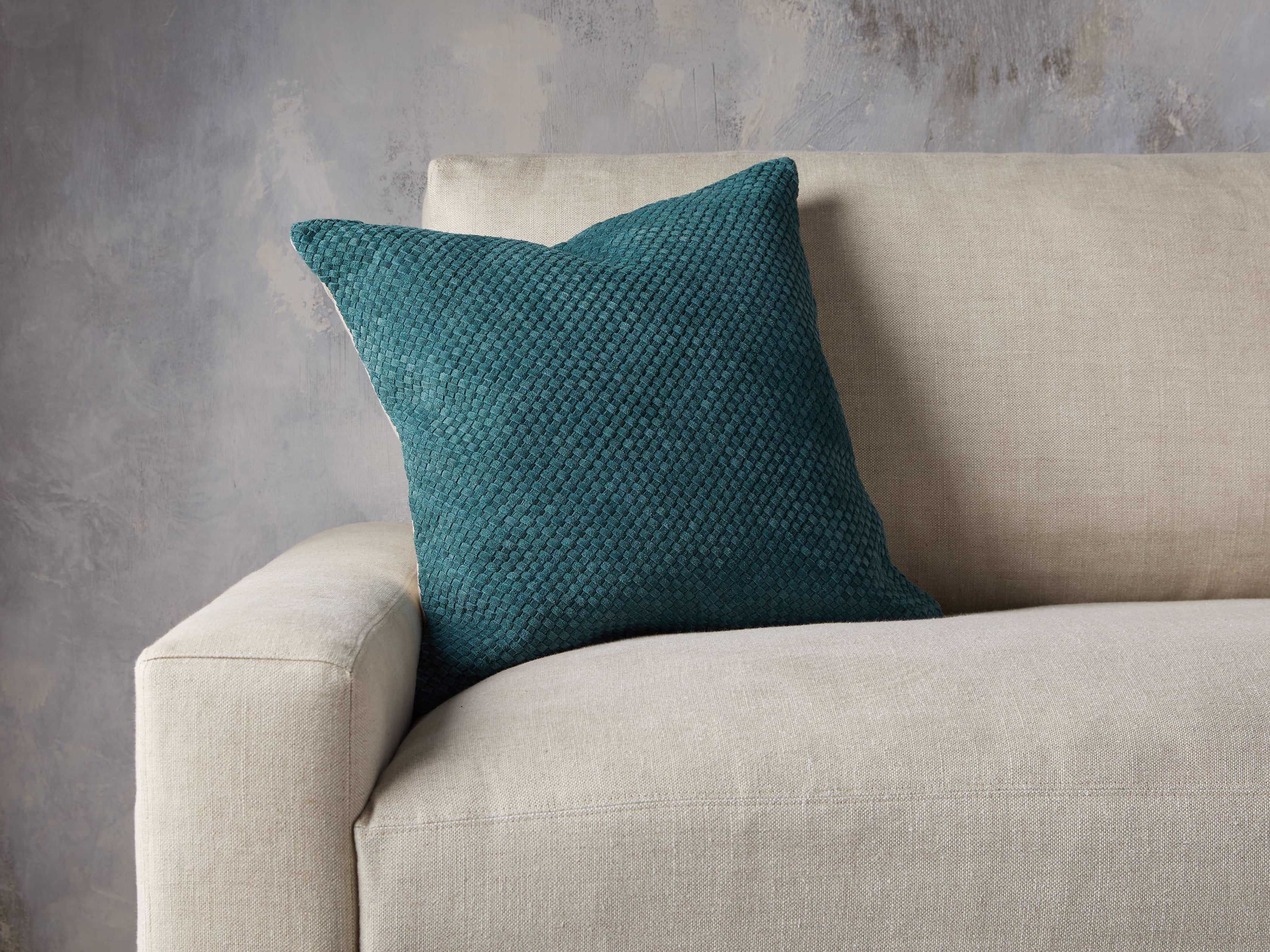 Woven Suede Pillow Cover in Mediterranean thumbnail 2