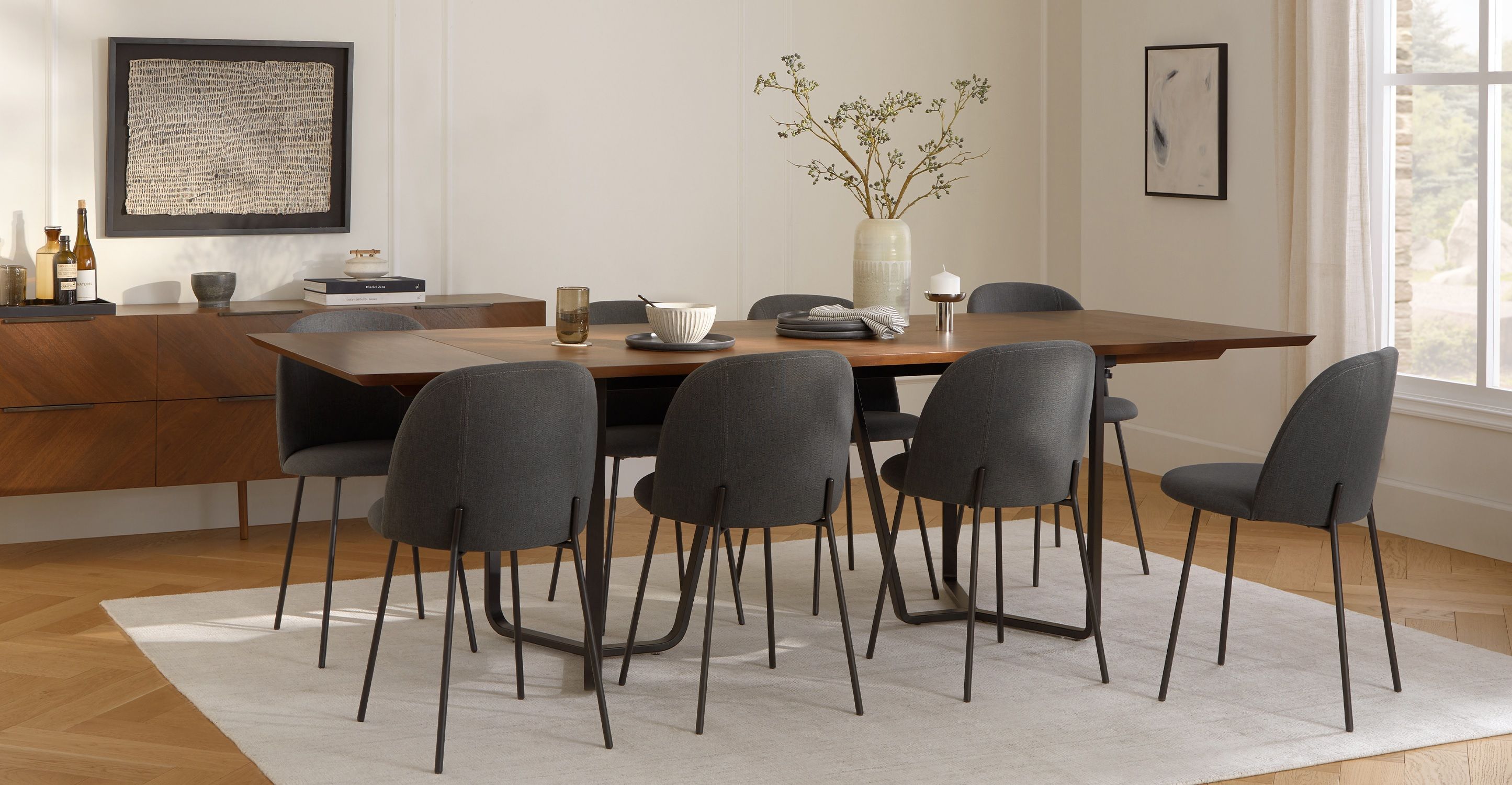Fulton Walnut Dining Table for 8 Extendable thumbnail 3