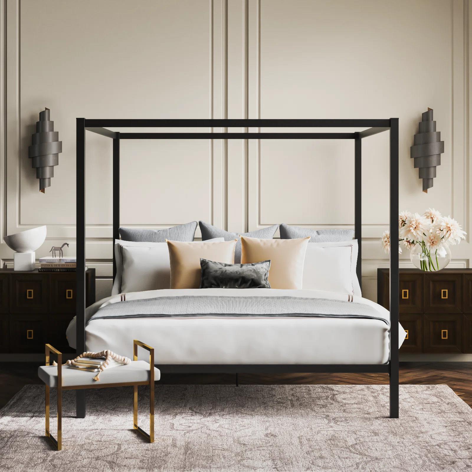 Atikah Metal Canopy Bed-King thumbnail 2
