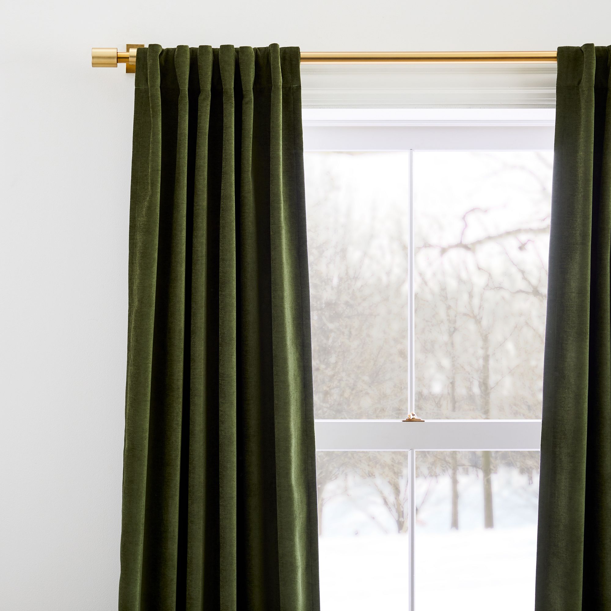 Worn Velvet Curtain Tarragon 96" thumbnail 3
