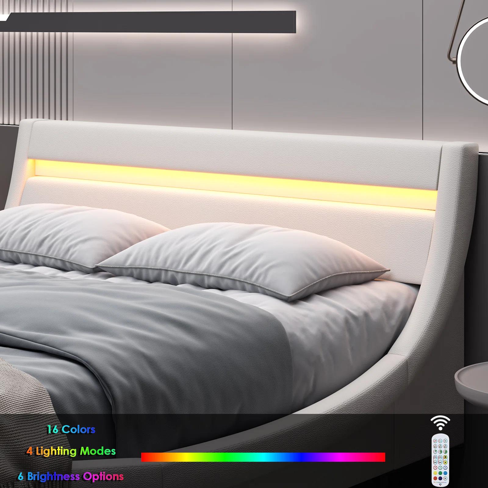 Lighted Headboard Platform Bed-Full thumbnail 3
