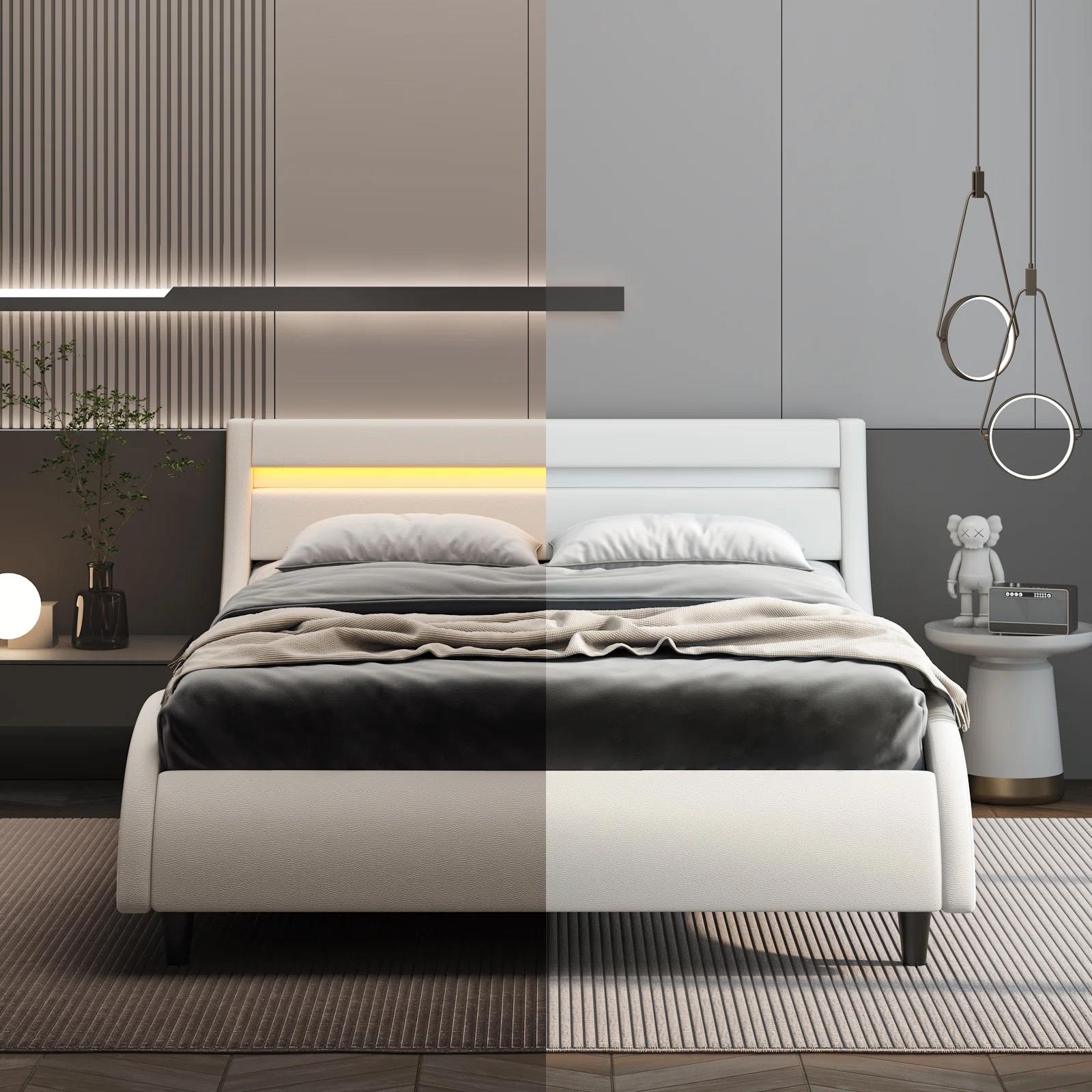 Lighted Headboard Platform Bed-Full thumbnail 4