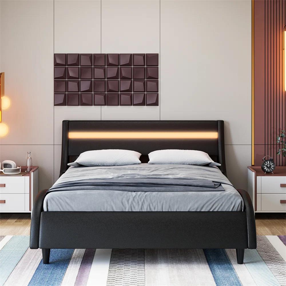 Lighted Headboard Platform Bed-Full thumbnail 2