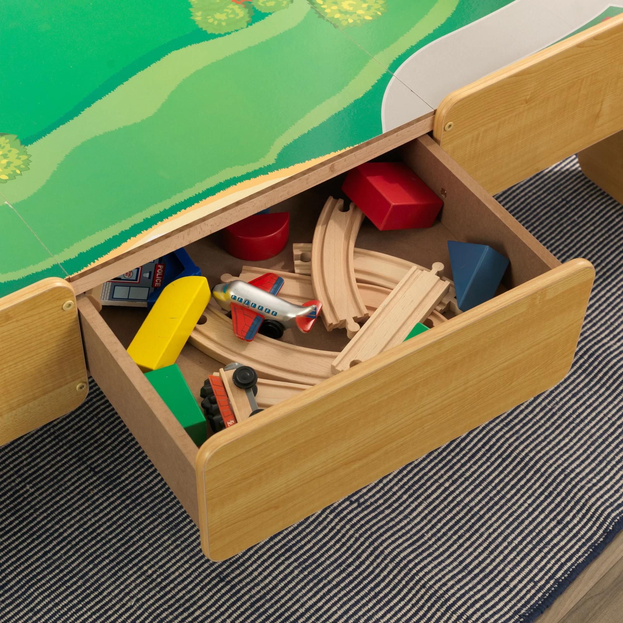 Double Sided Wood Train and Activity Table thumbnail 3