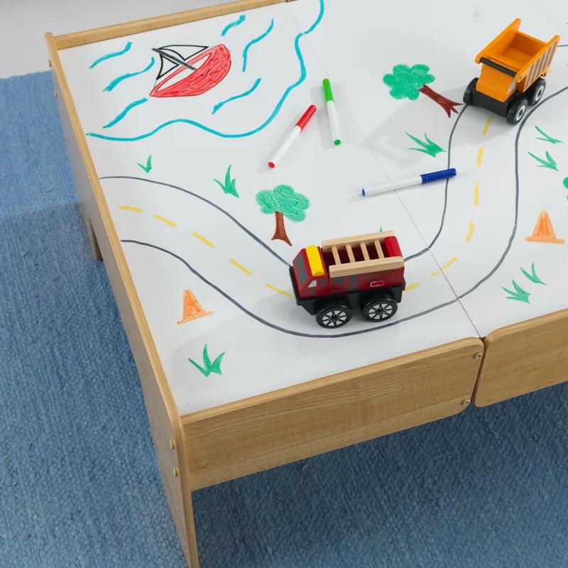 Double Sided Wood Train and Activity Table thumbnail 4