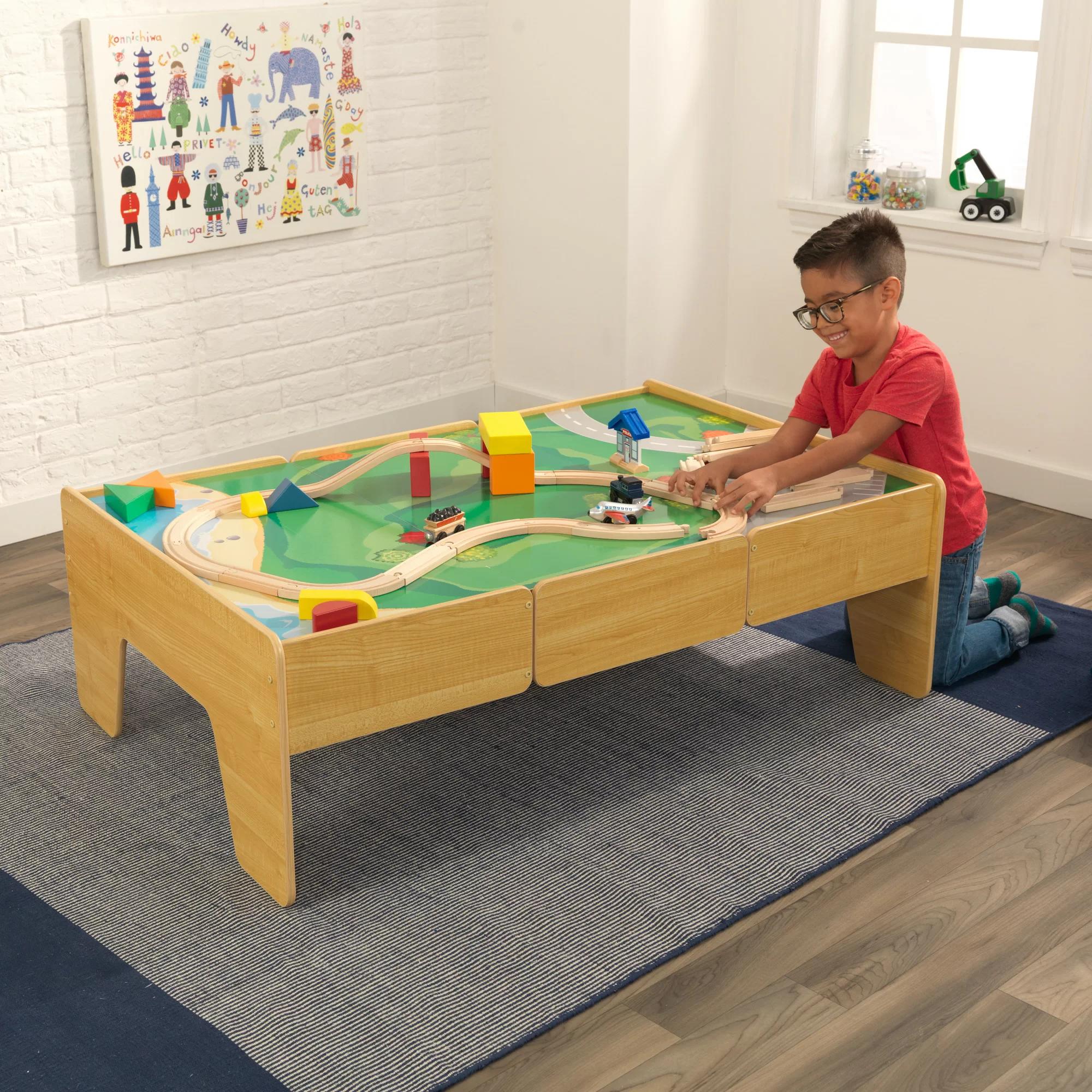 Double Sided Wood Train and Activity Table thumbnail 5