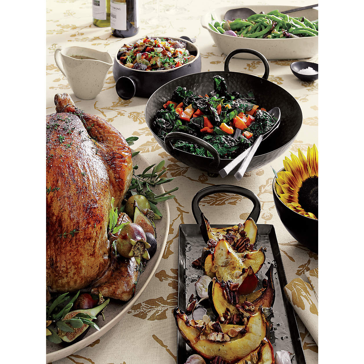 Feast Hammered Iron Serving Bowl with Handles thumbnail 5