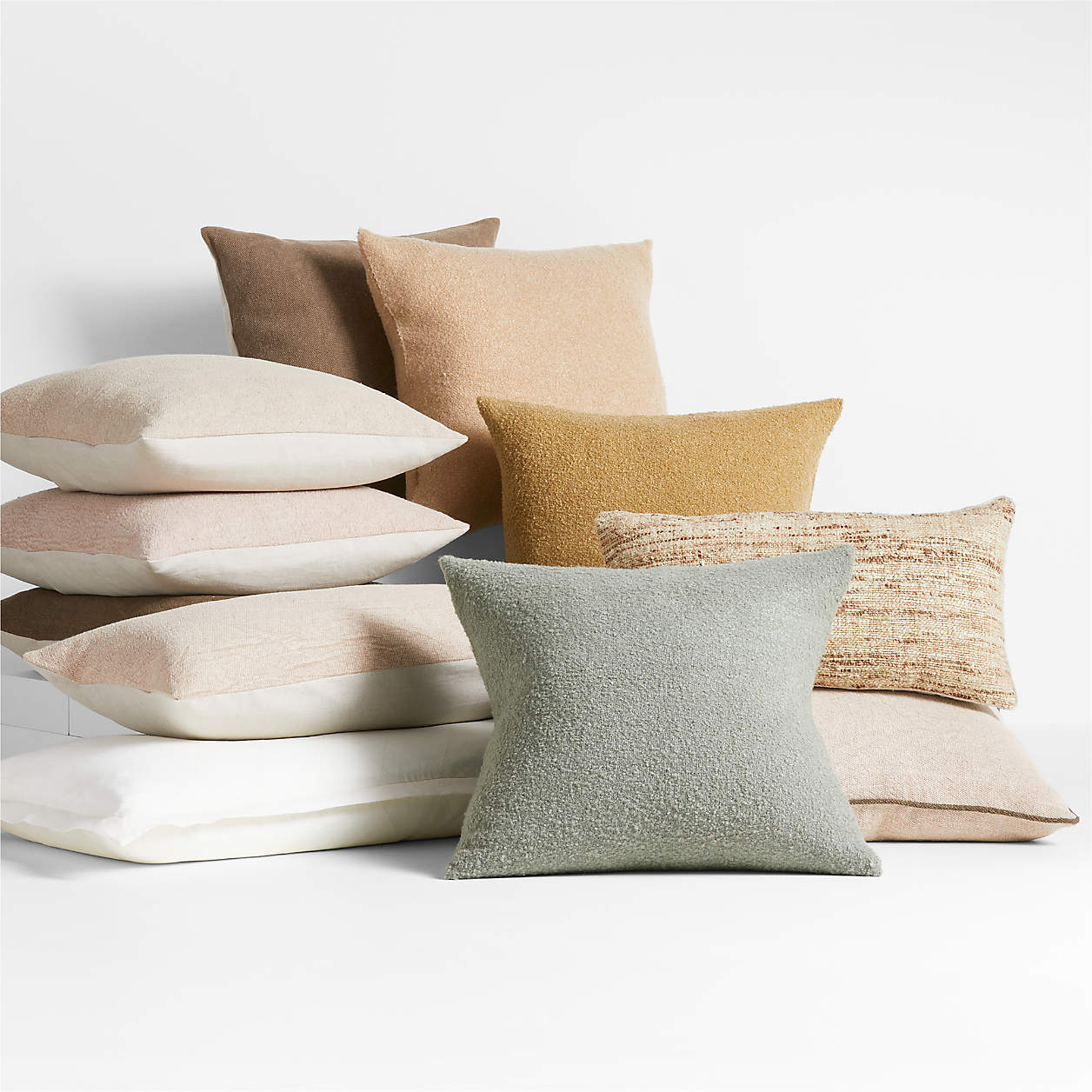 Earl Arnold Cotton Frothy Beige Throw Pillow-23"x23" thumbnail 4