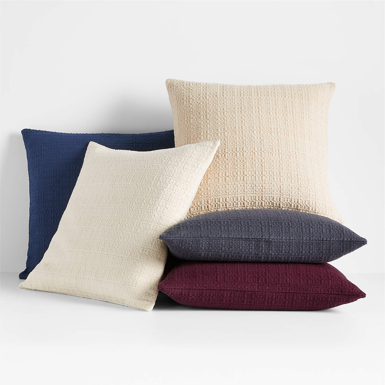 Bari Merlot Red Knitted Pillow with Down-20"x20" thumbnail 2