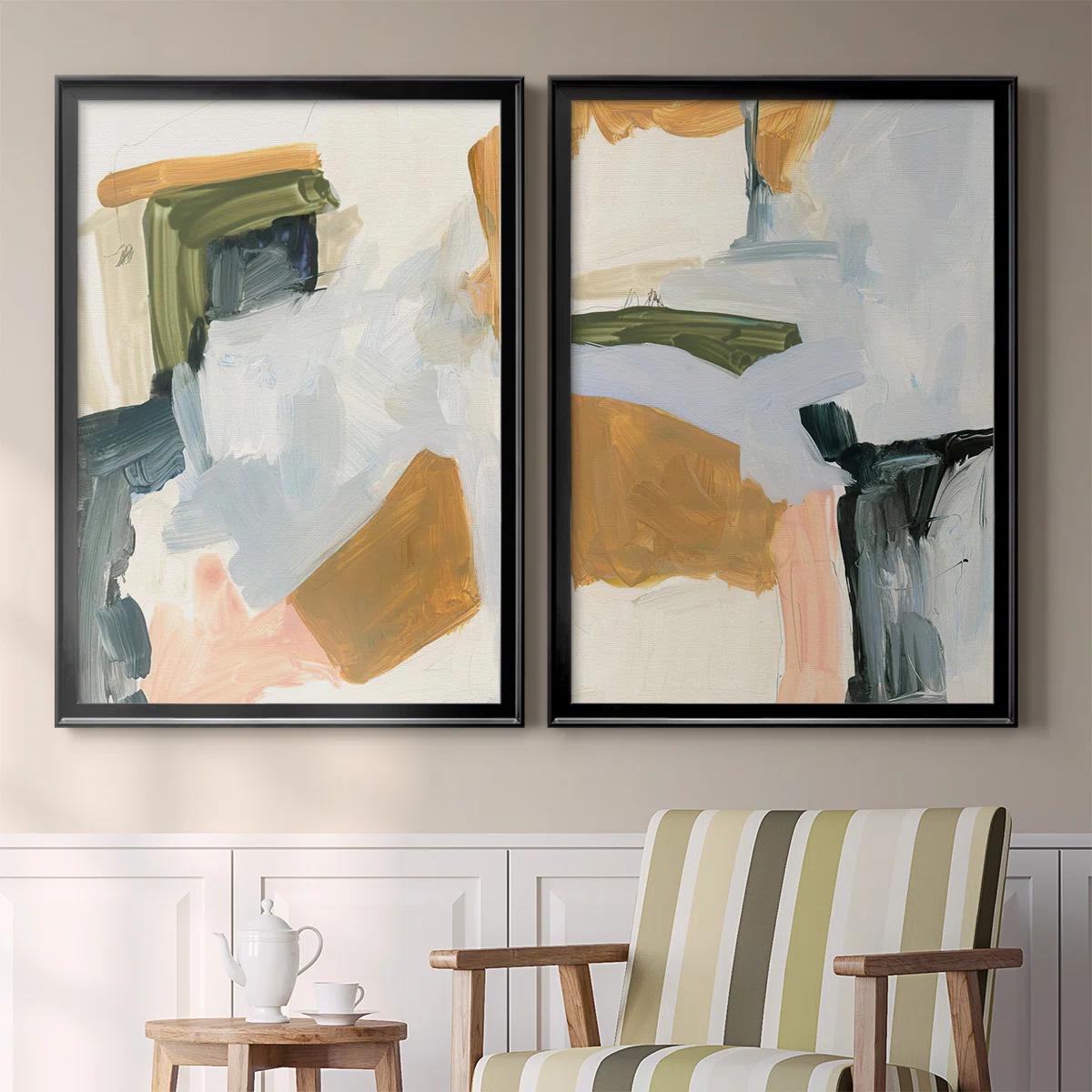 Palette Meld I Framed On Canvas 2 Pieces Painting-42.5"x61" thumbnail 2