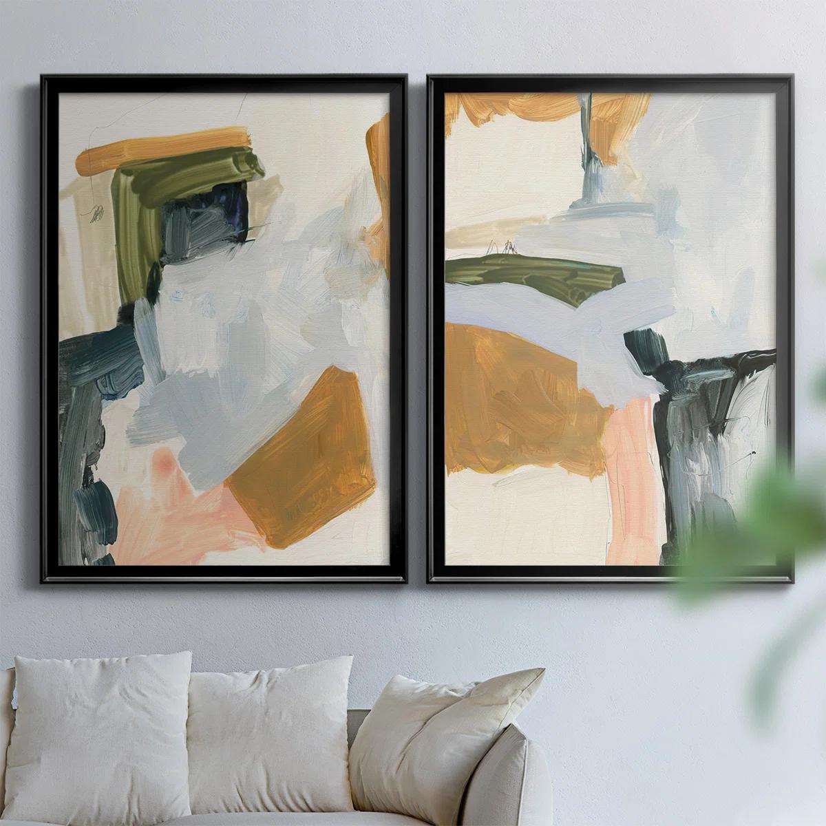 Palette Meld I Framed On Canvas 2 Pieces Painting-42.5"x61" thumbnail 4
