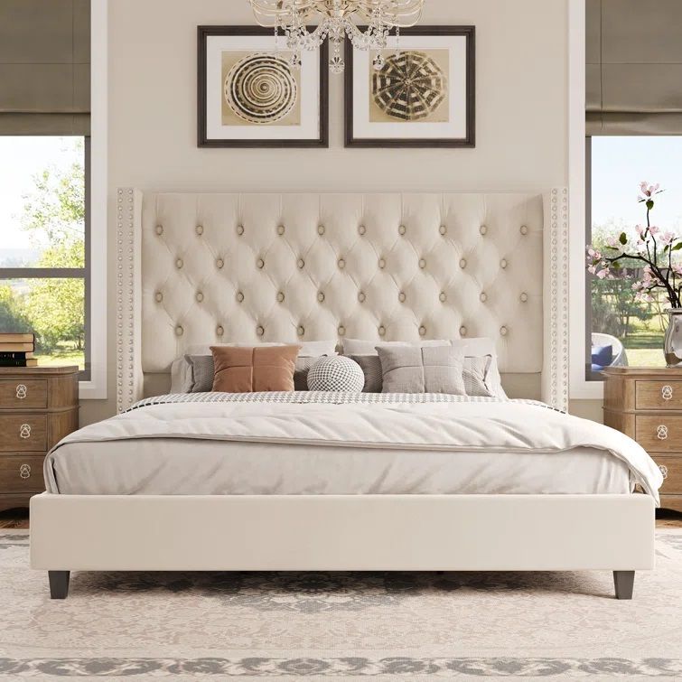 Ieishia Upholstered Bed king thumbnail 2