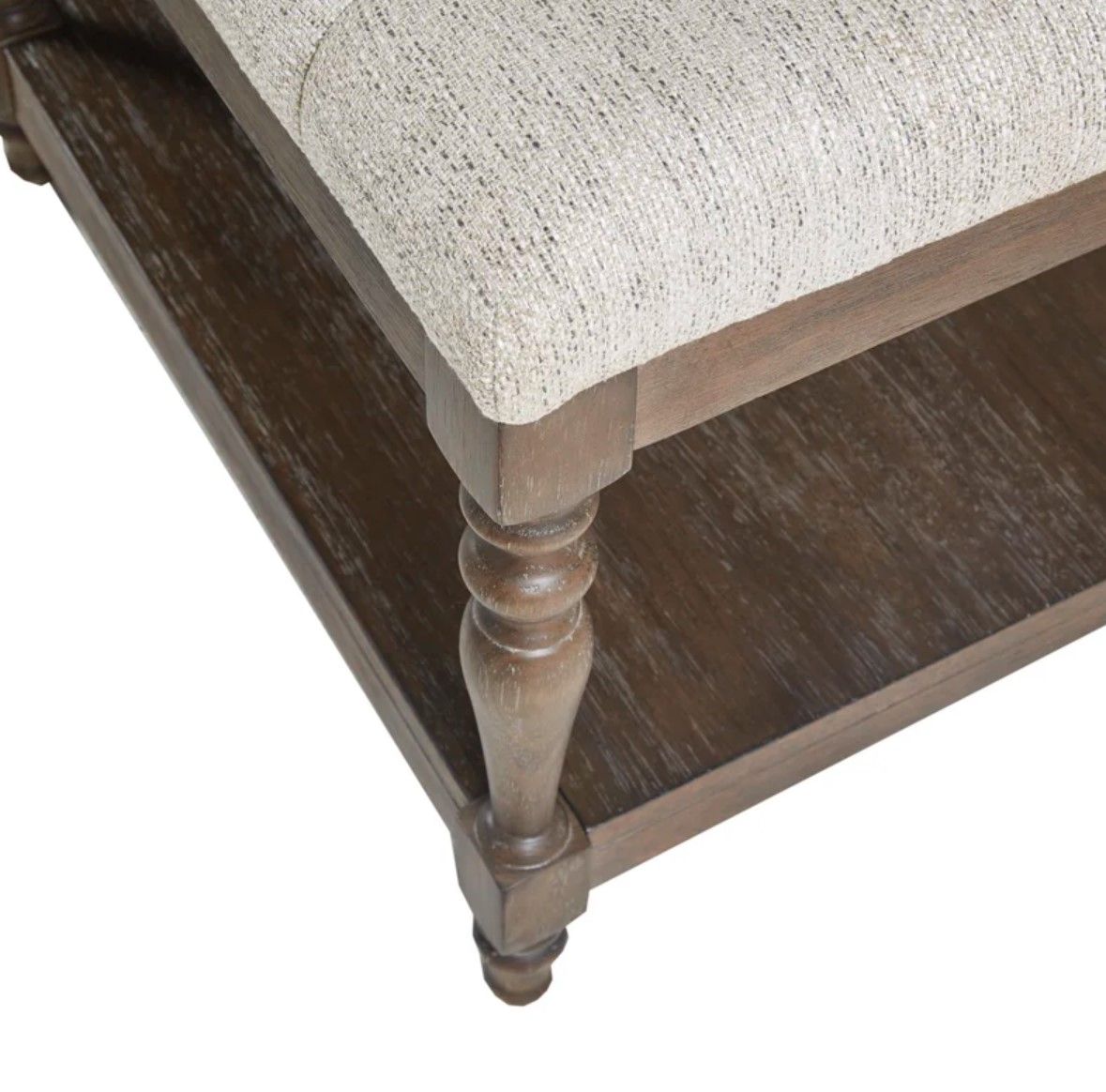 Martha Stewart Highland Tufted Accent Bench with Shelf thumbnail 4