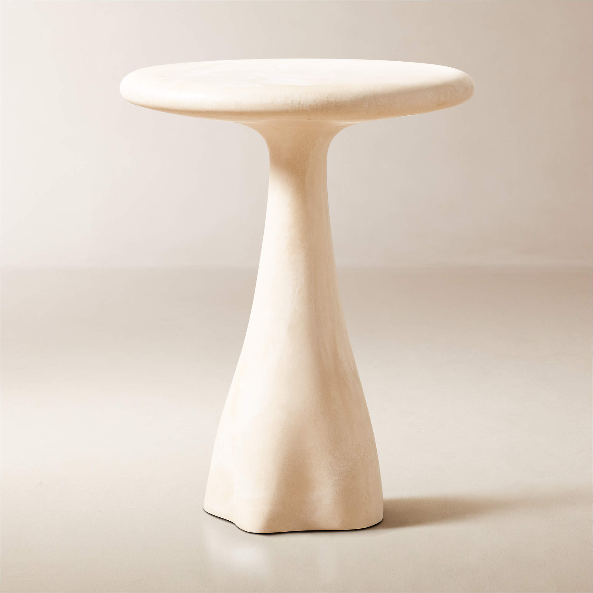 Espira Round Cream Marbled Resin Side Table thumbnail 2