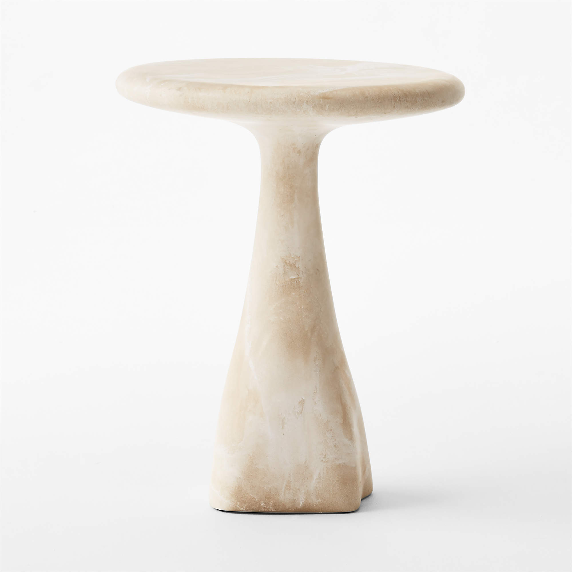 Espira Round Cream Marbled Resin Side Table thumbnail 3