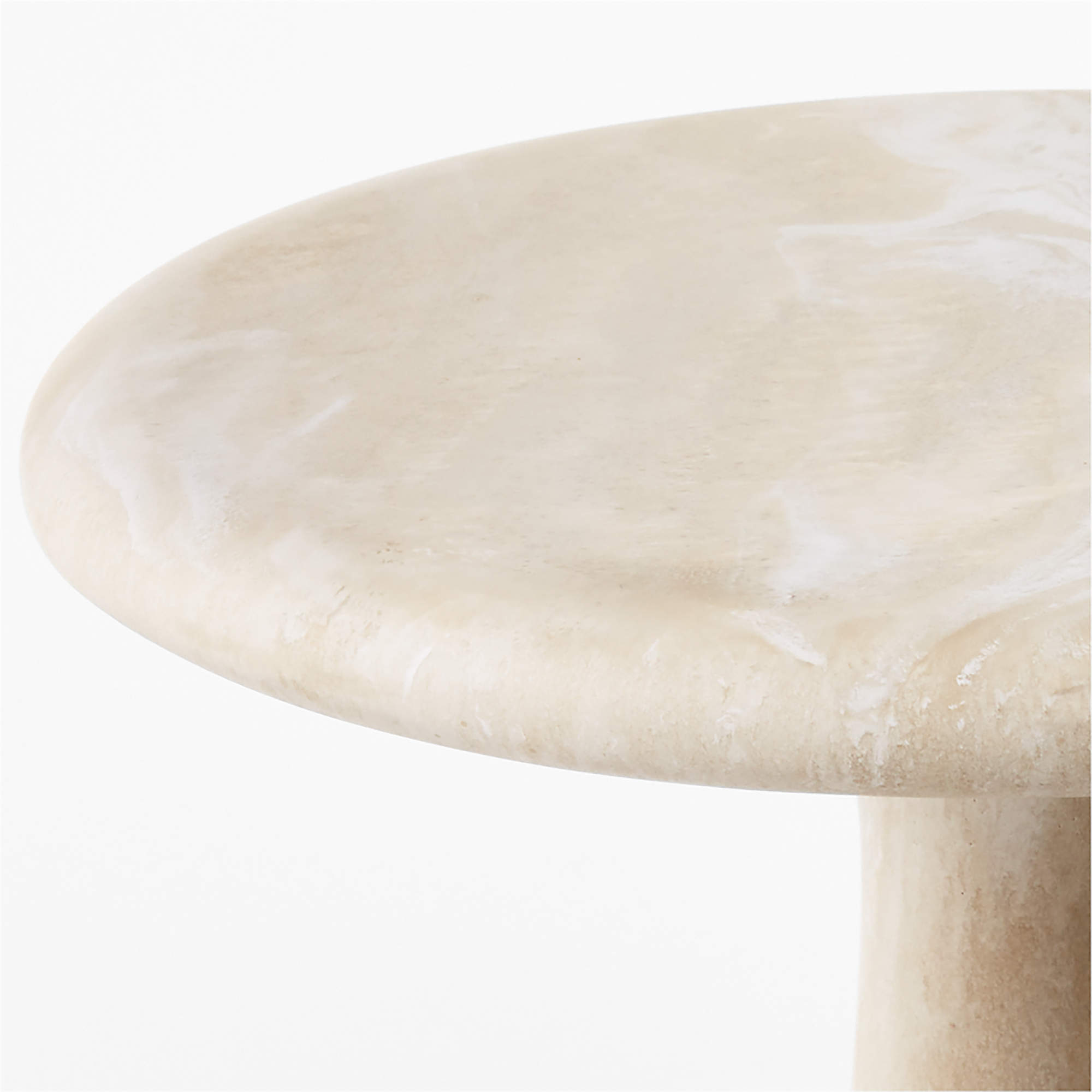 Espira Round Cream Marbled Resin Side Table thumbnail 4