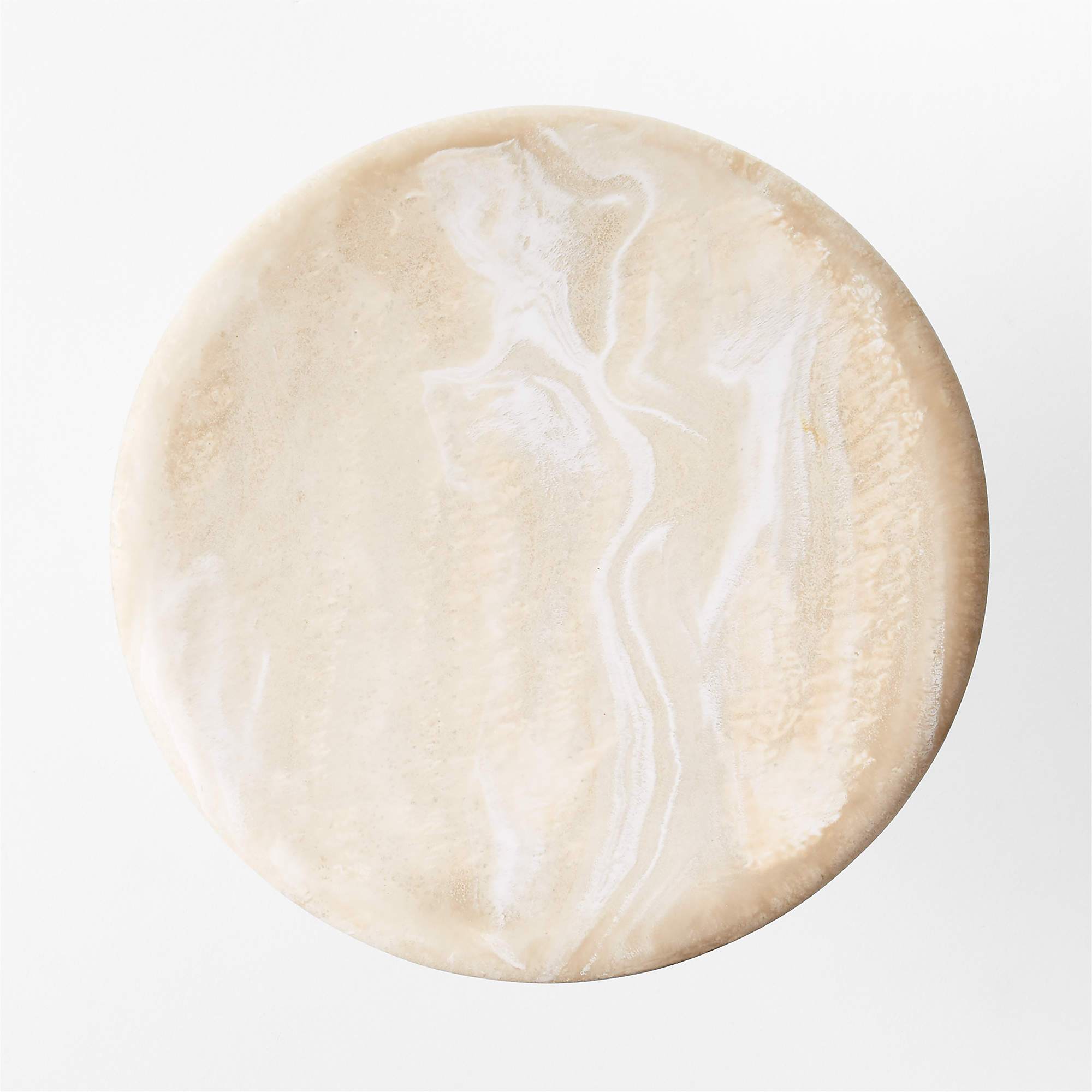 Espira Round Cream Marbled Resin Side Table thumbnail 5