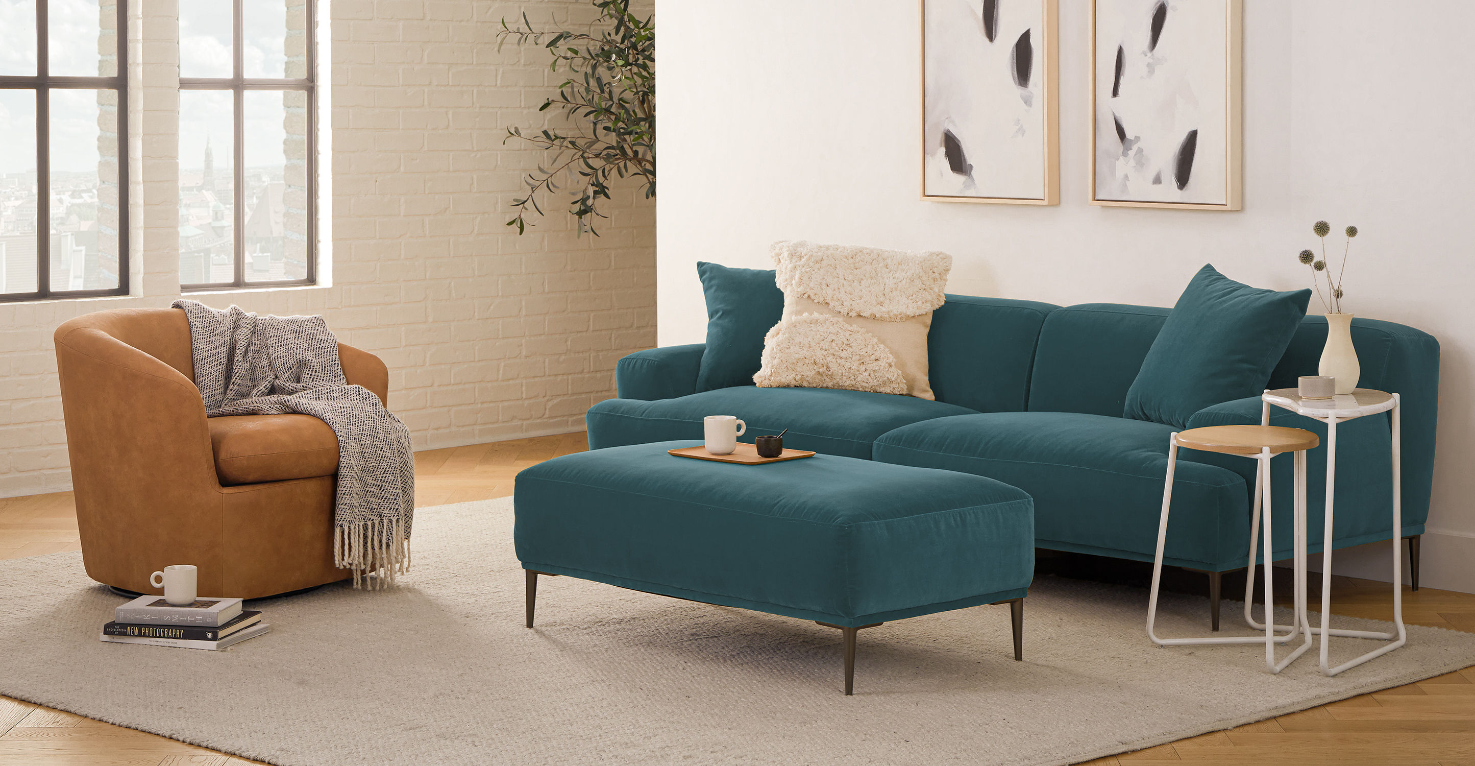Abisko Plush Pacific Blue Sofa thumbnail 2