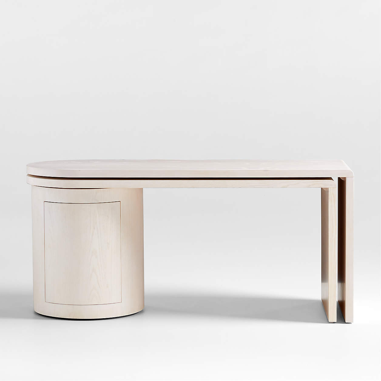 Twist Whitewashed Ash Wood Rotating Desk thumbnail 4