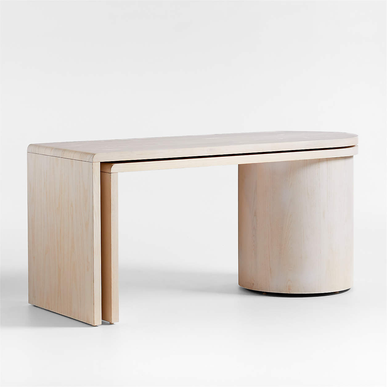 Twist Whitewashed Ash Wood Rotating Desk thumbnail 5