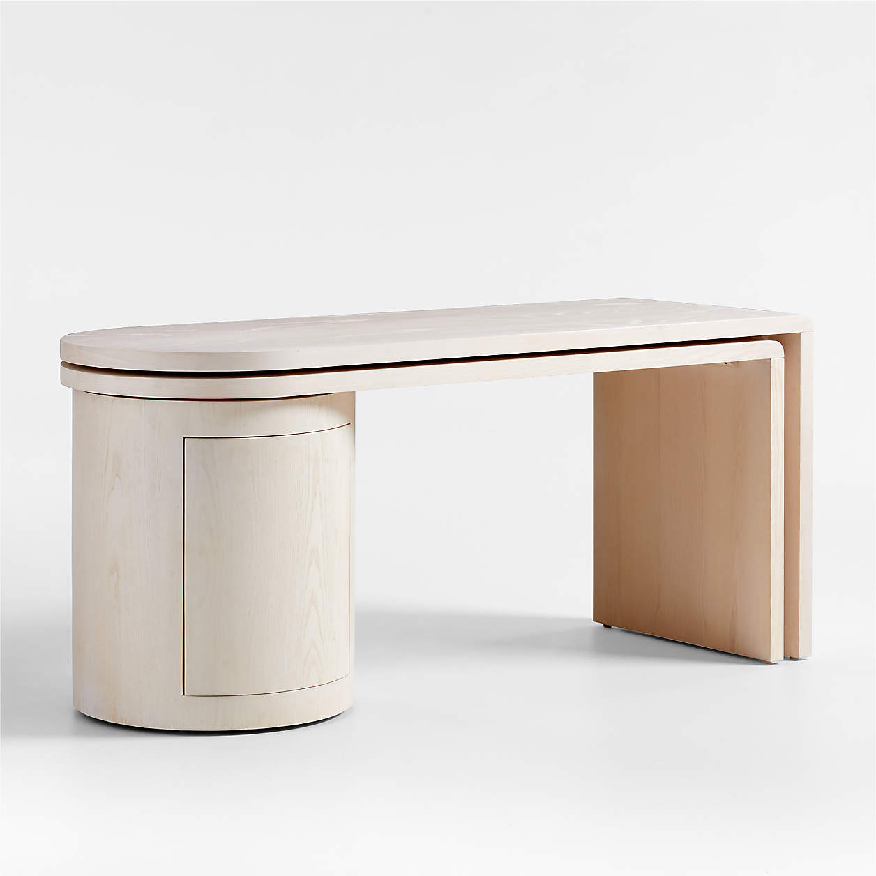 Twist Whitewashed Ash Wood Rotating Desk thumbnail 6