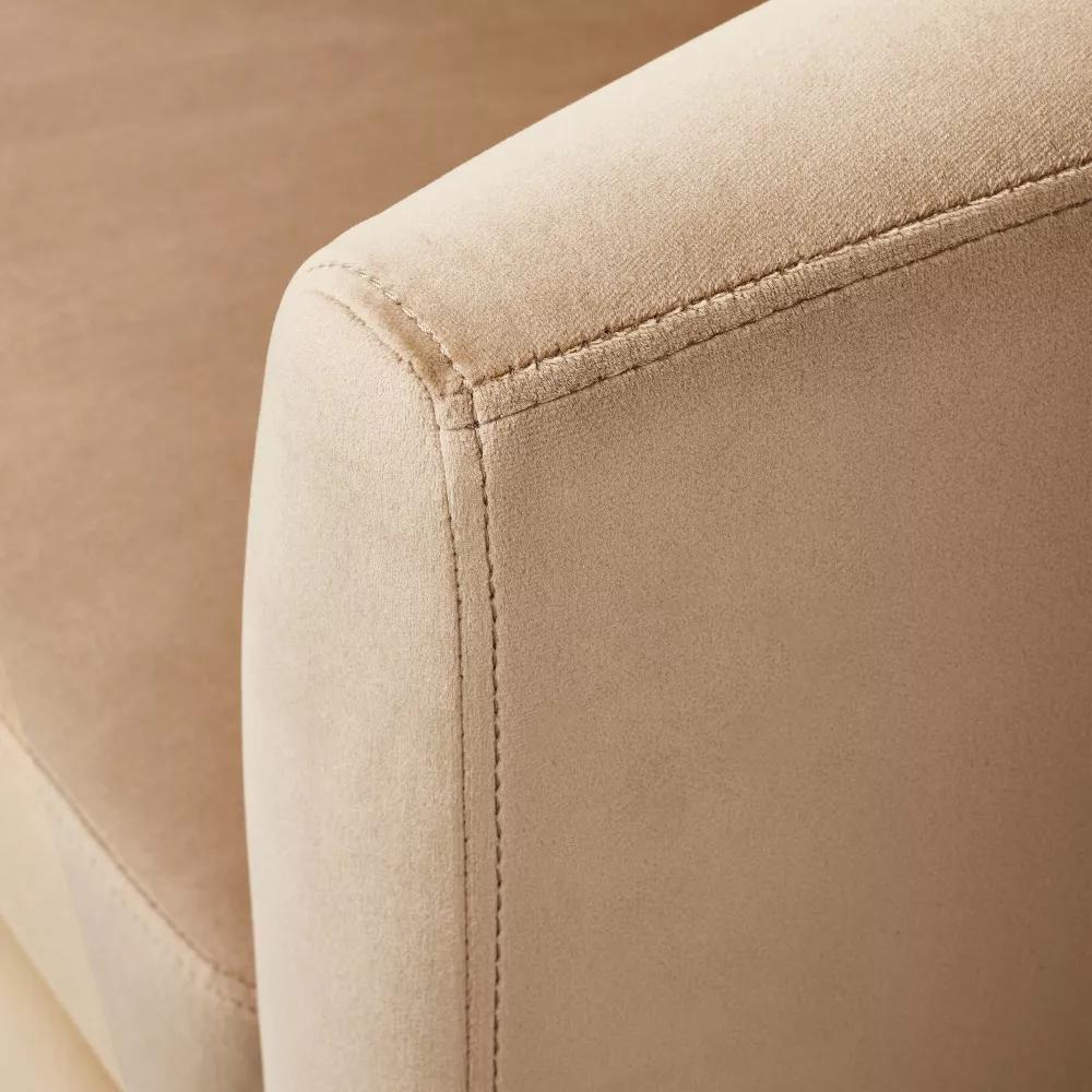 Vernon Upholstered Barrel Swivel Chair Light Brown Velvet thumbnail 5