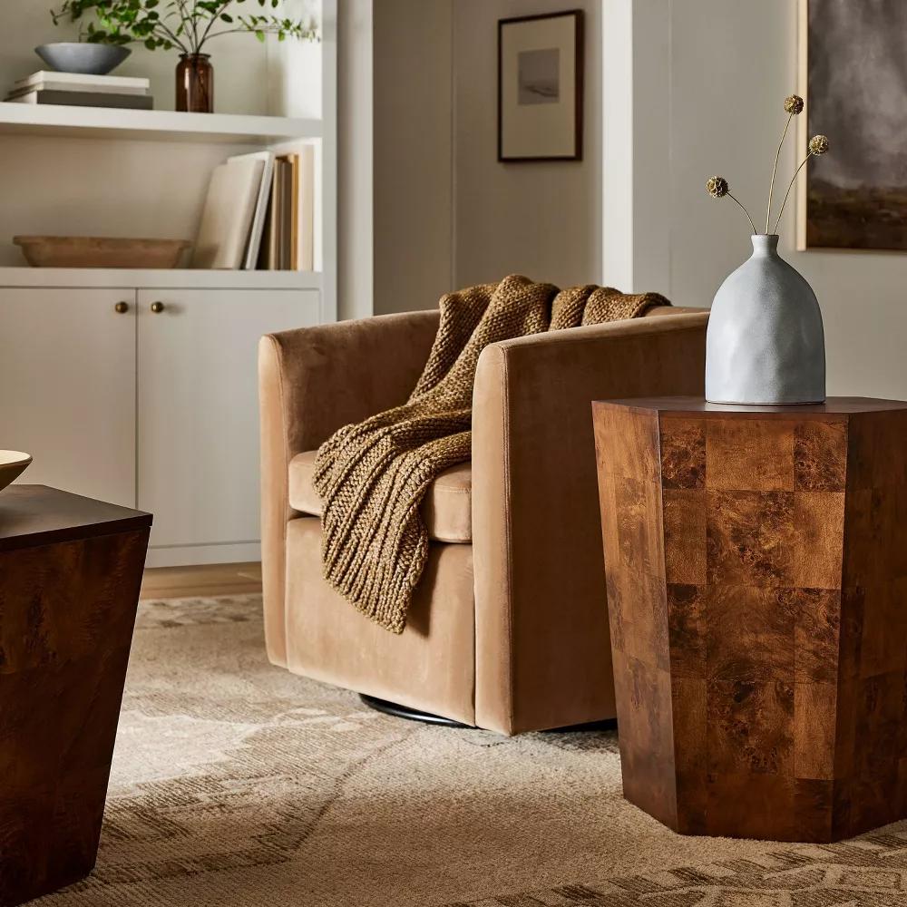 Ogden Burled Wood Accent Table thumbnail 4
