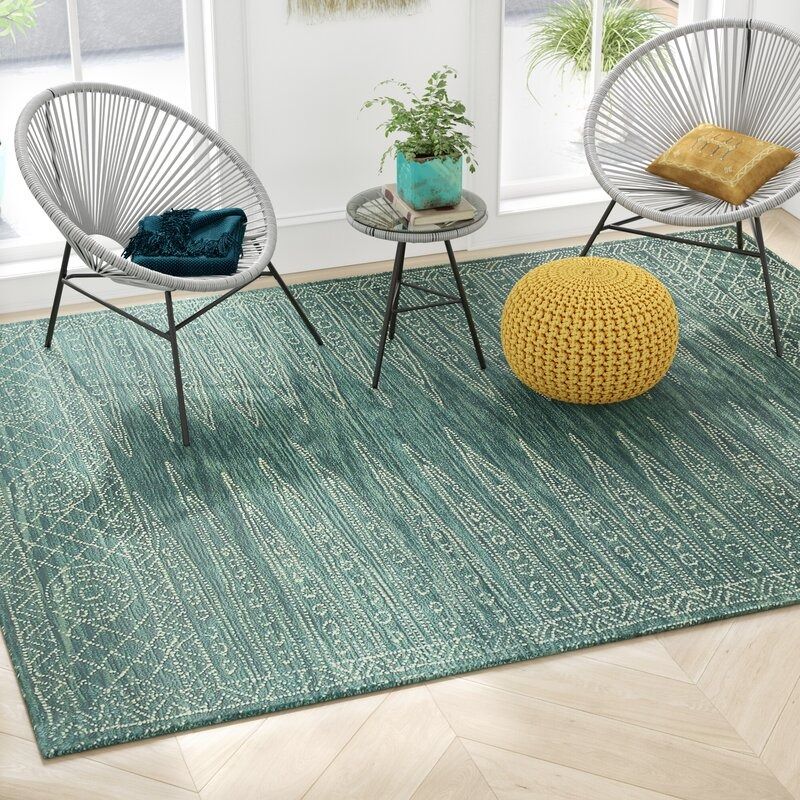 Gardea Handmade Hand Tufted Wool Teal Rug thumbnail 2