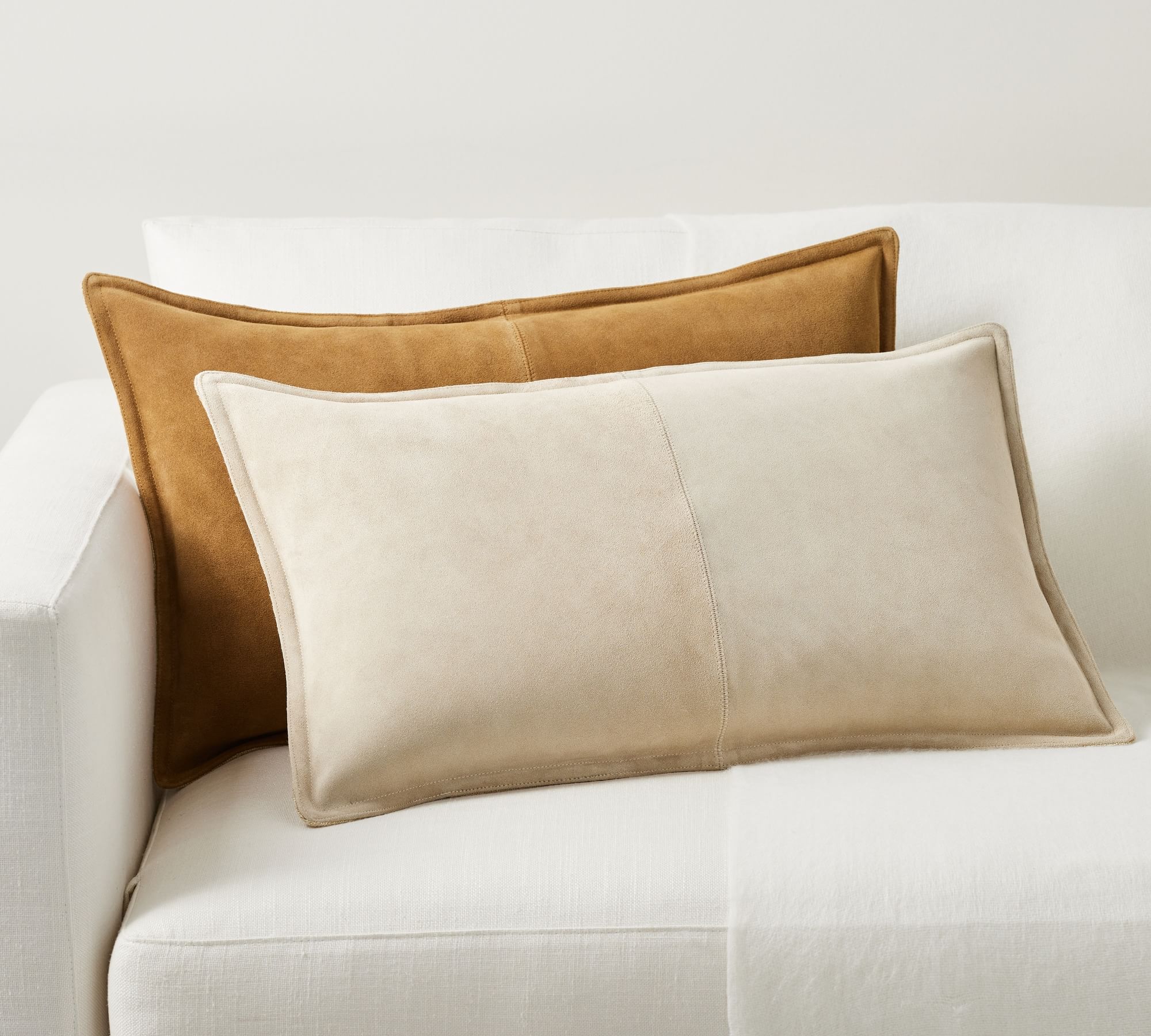 Pieced Suede Lumbar Pillow thumbnail 2