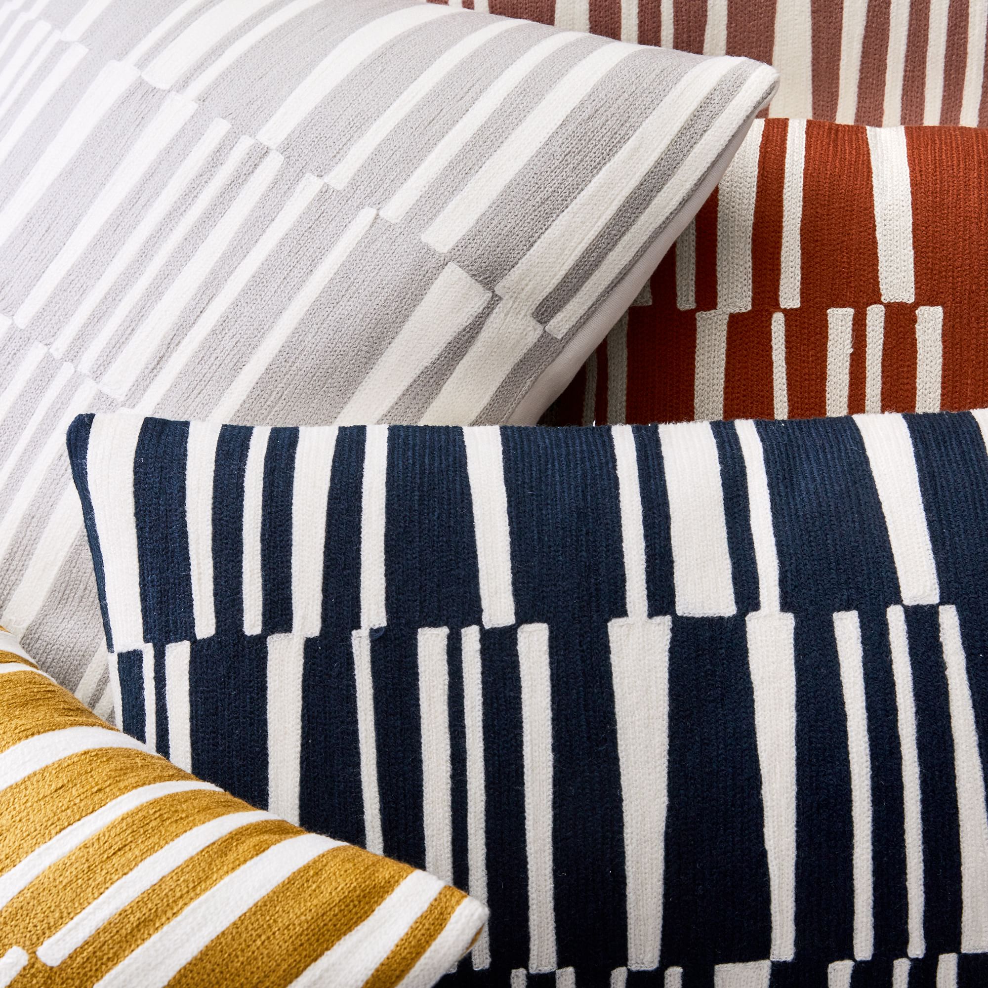 Crewel Linear Pillow Cover thumbnail 2