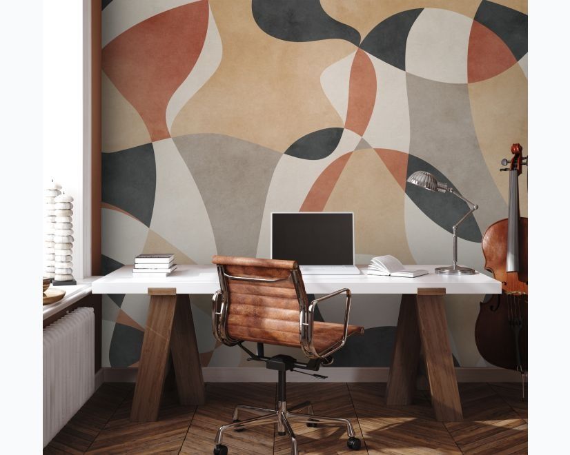 Boho Geometric Abstract Art Wallpaper Mural thumbnail 2