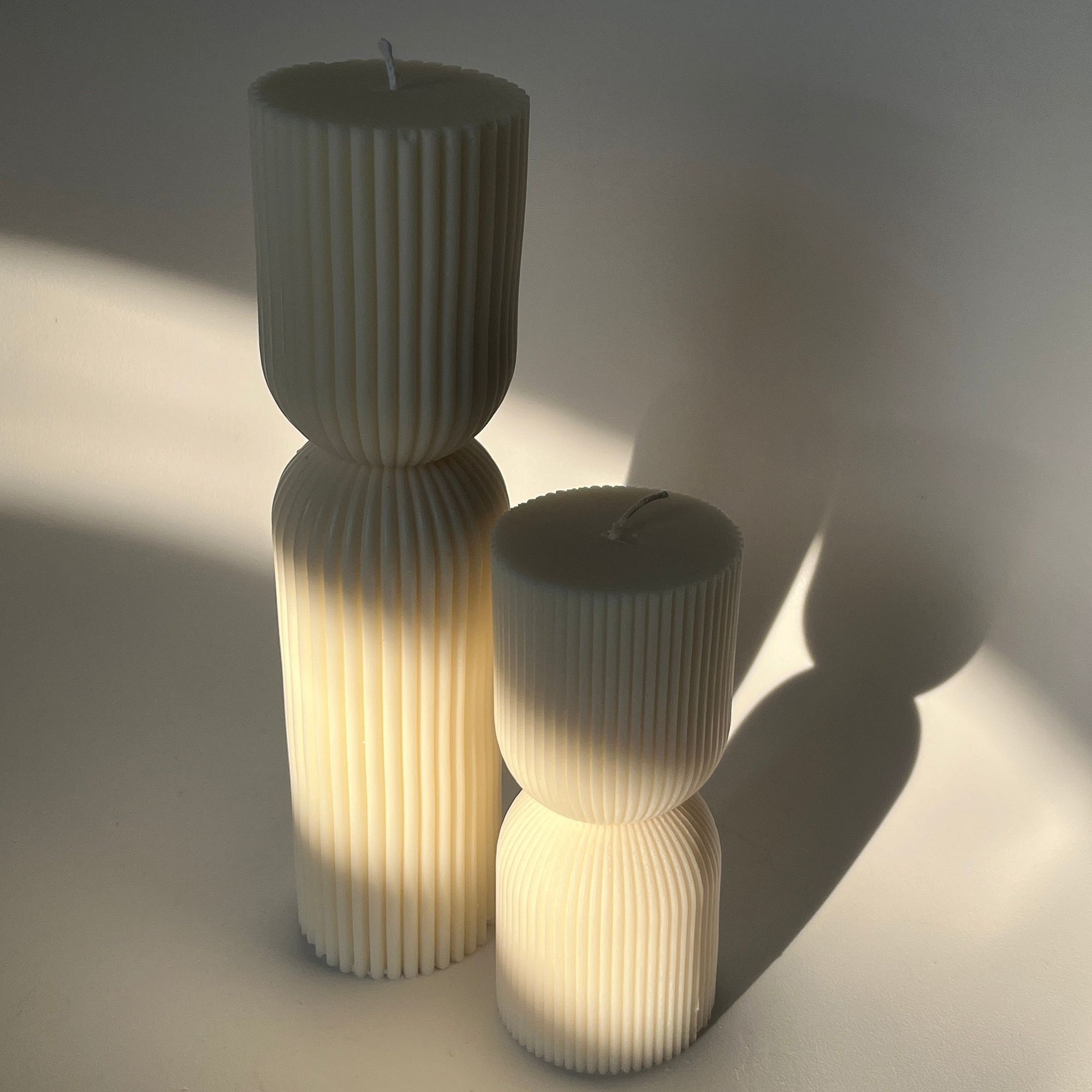 Aaram Lux Striped Column Candle Tall thumbnail 2