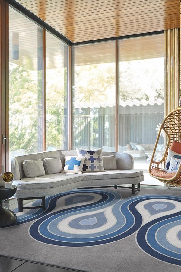 Jonathan Adler Milano Blue Steel Rug thumbnail 2