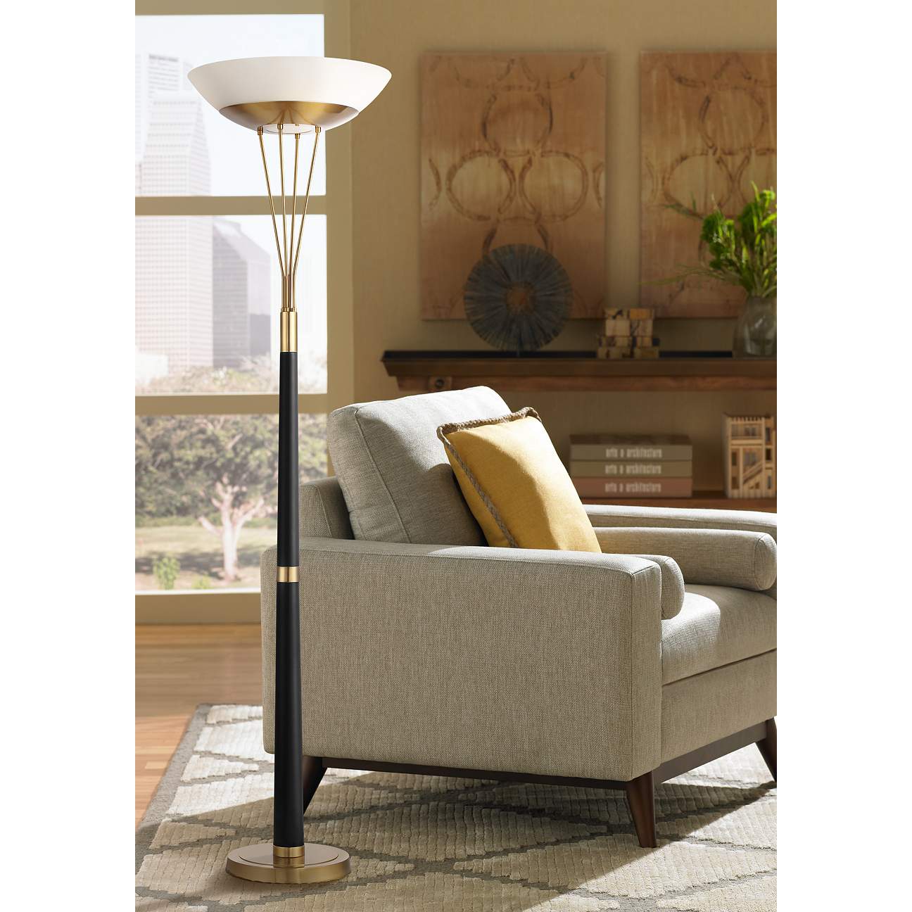 Possini Euro Ventura Light Blaster Torchiere Floor Lamp thumbnail 2