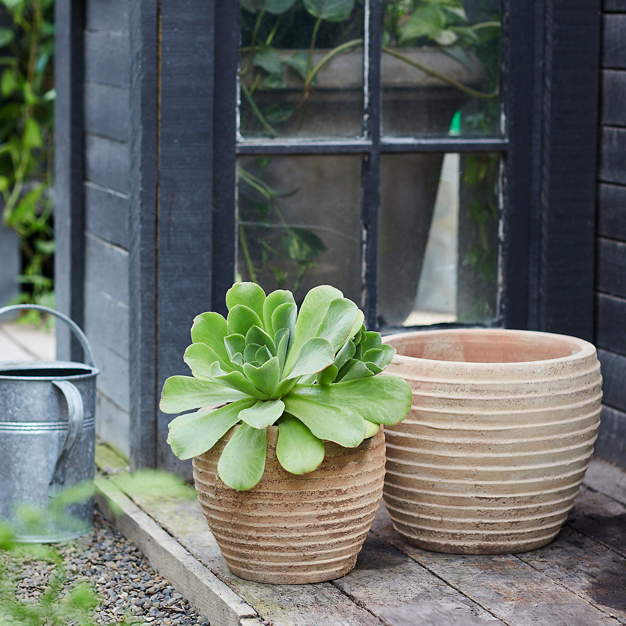 Antiqued Ring Ceramic Jar Planter-11" thumbnail 2