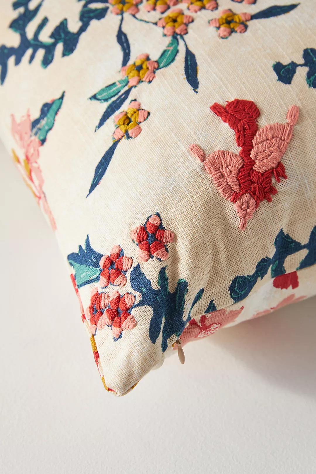 Hand Embroidered Mirelle Pillow-20"X20" thumbnail 3