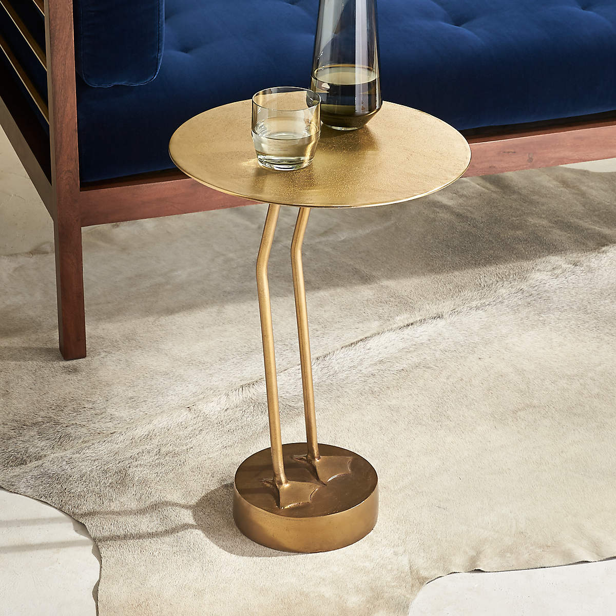 BRASS BIRD OUTDOOR PATIO SIDE TABLE thumbnail 2
