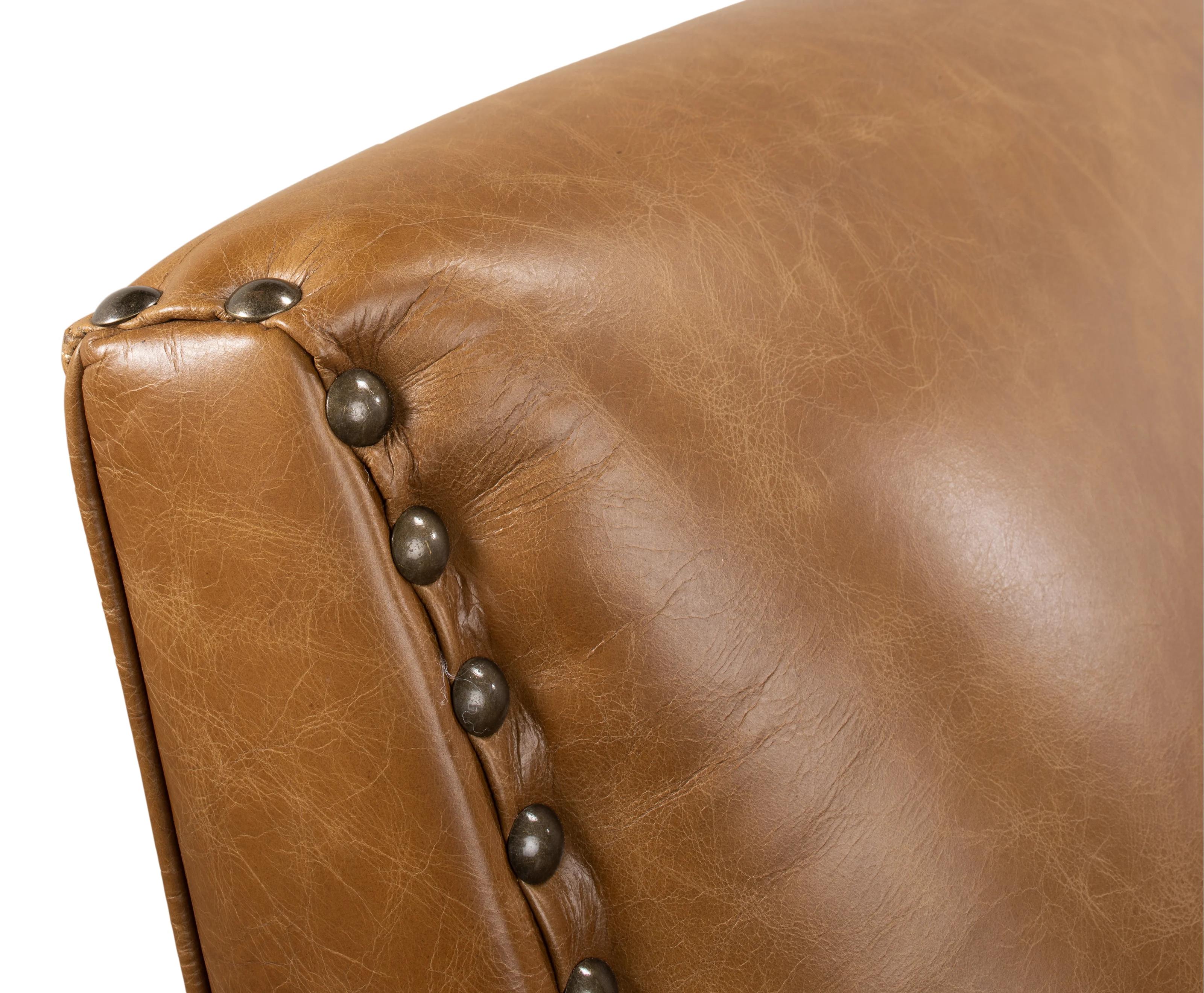 The Taft Leather Swivel Club Chair thumbnail 4