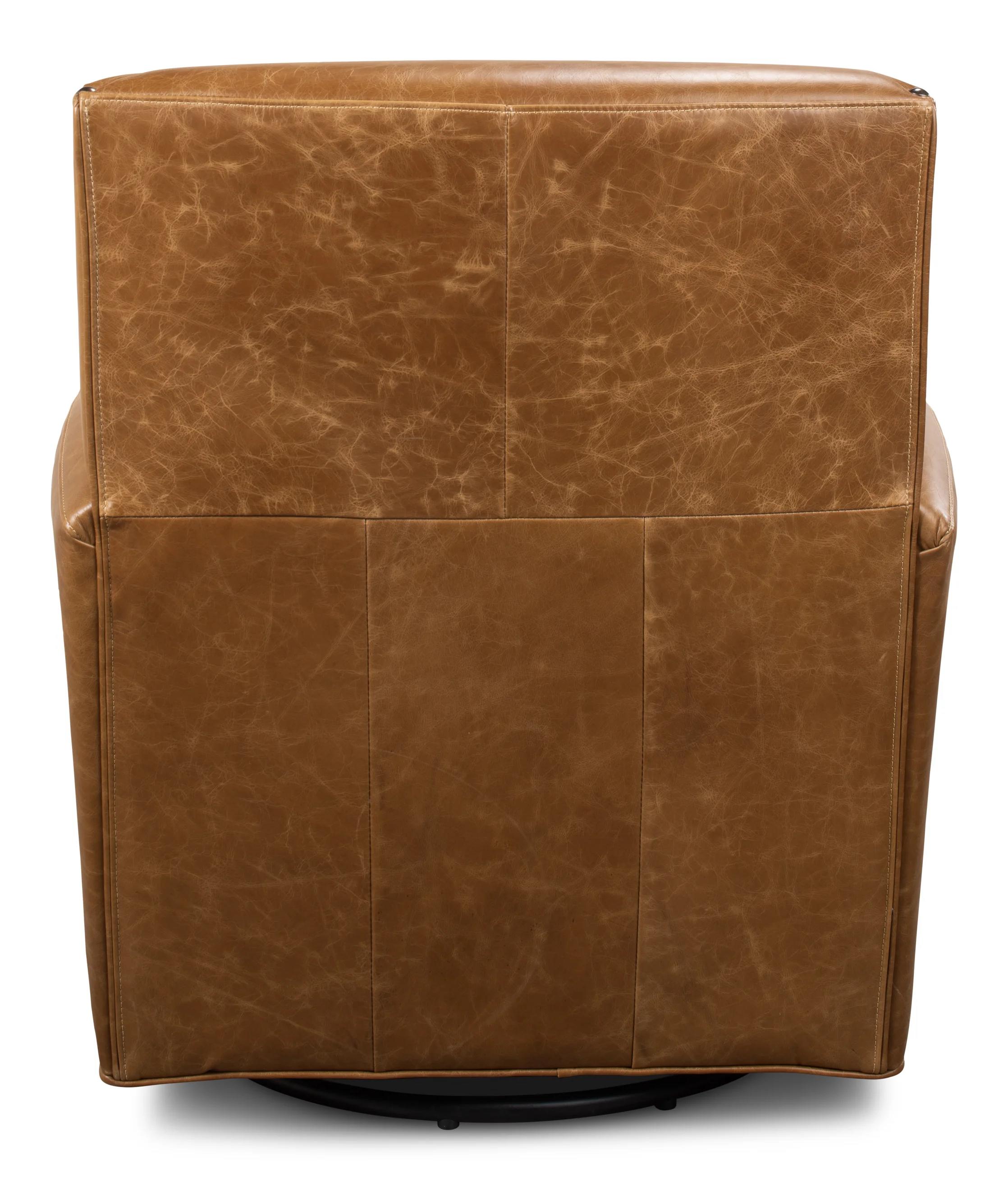 The Taft Leather Swivel Club Chair thumbnail 6