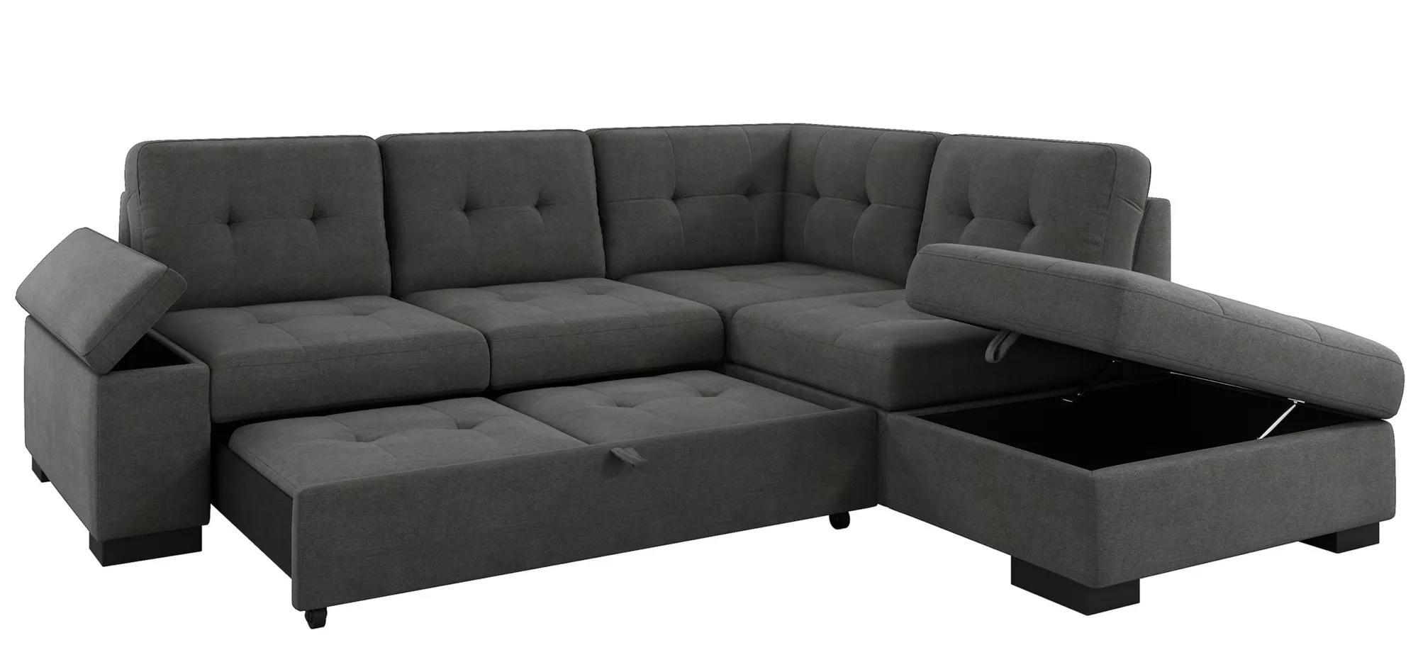 Antonio 2 pc Right Hand Facing Sectional Sleeper Sofa thumbnail 4