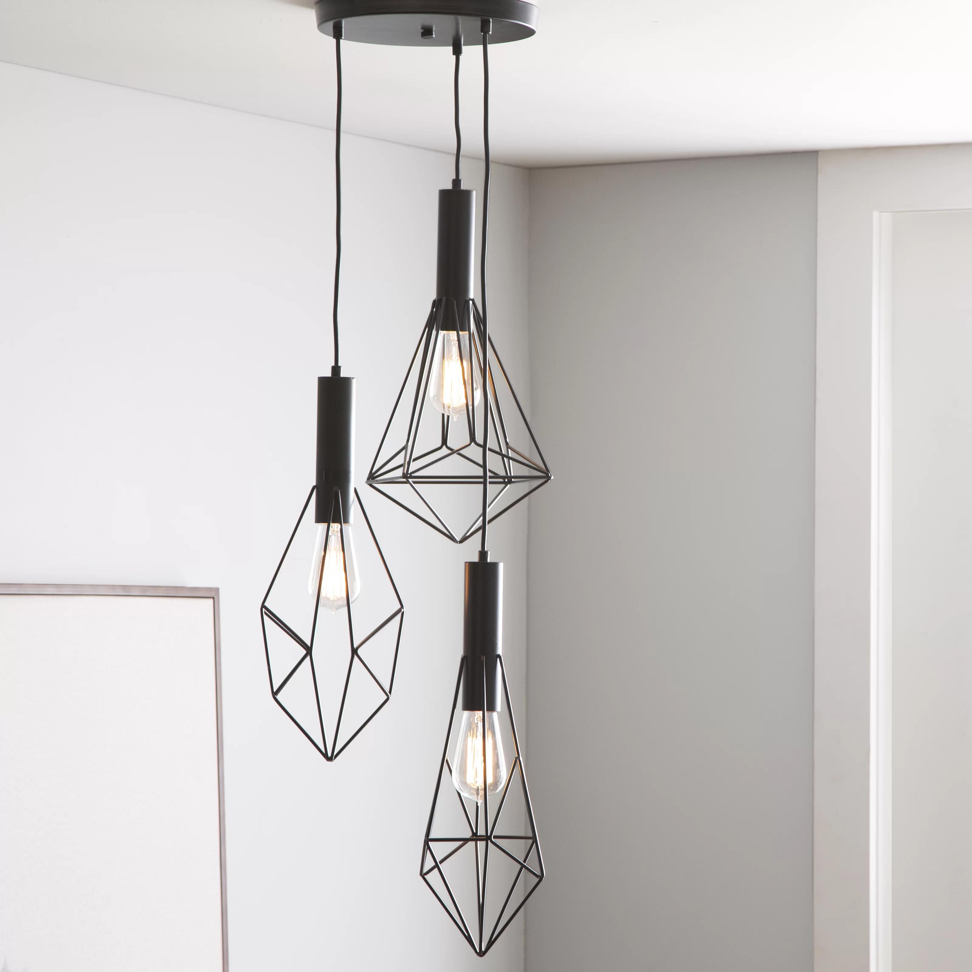 Harmen 3 Light Black Cluster Pendant thumbnail 2