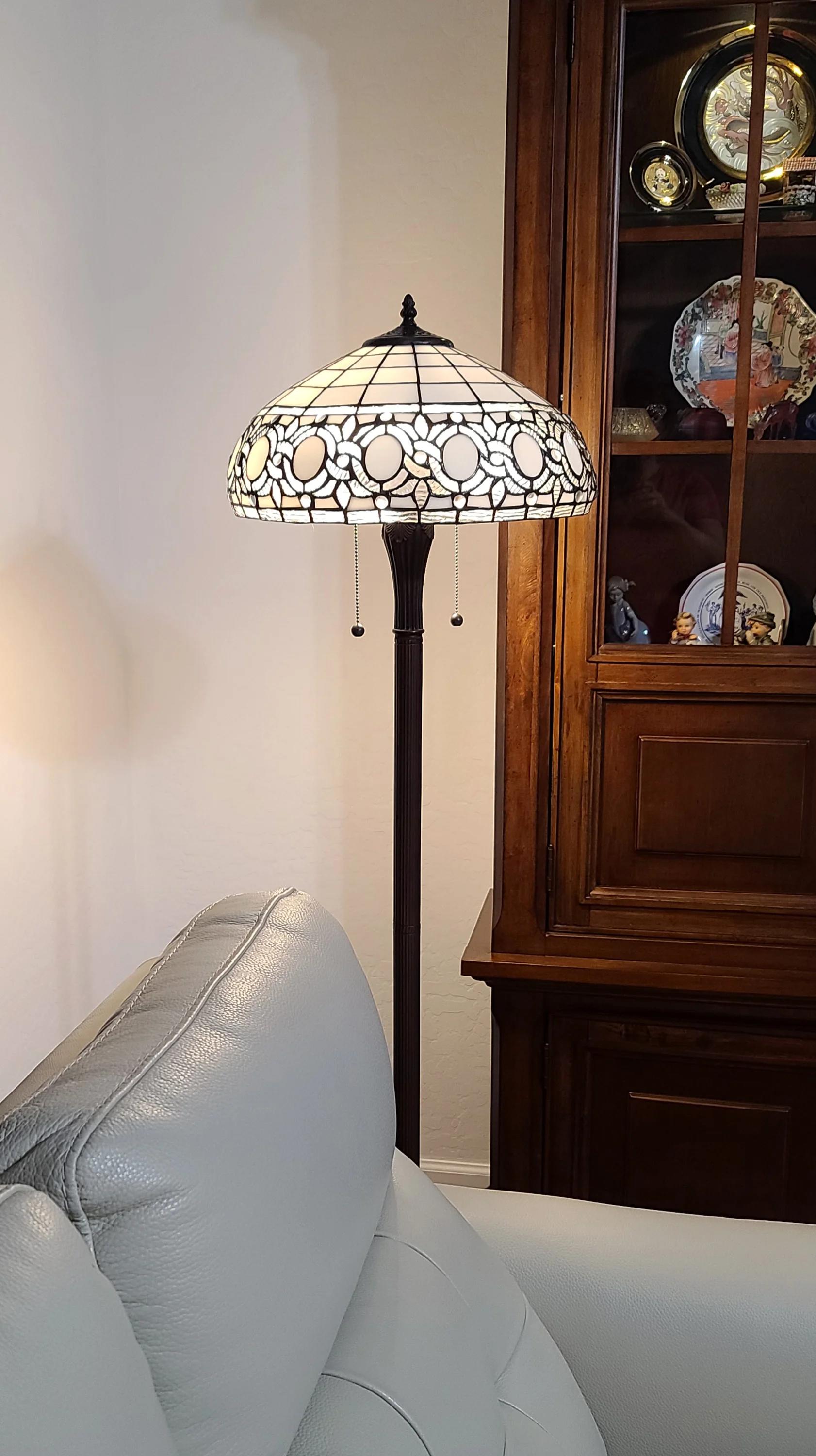 Tiffany Dark Brown Task Reading Floor Lamp thumbnail 2