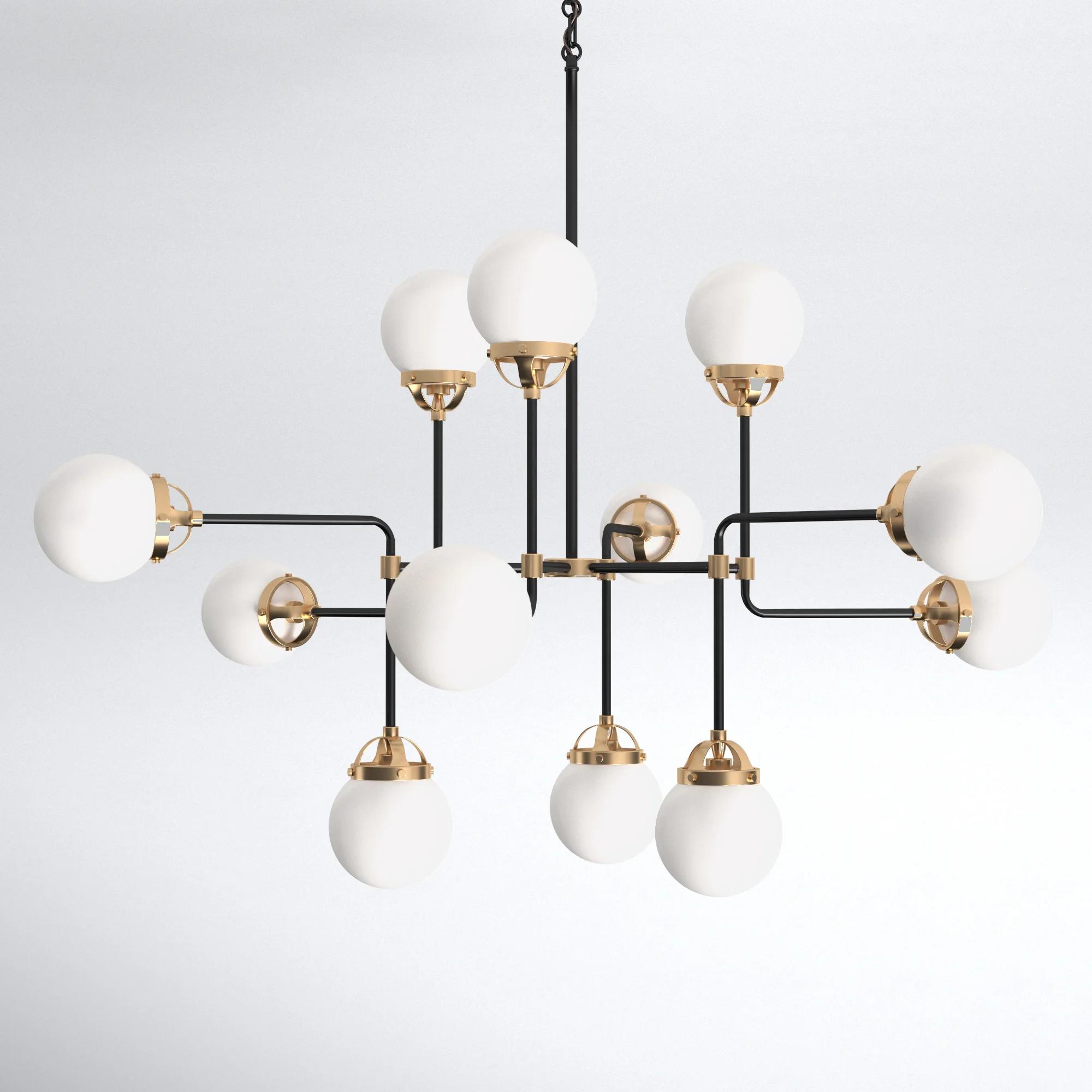 Newport 12 Light Dimmable Sputnik Modern Linear Chandelier thumbnail 3