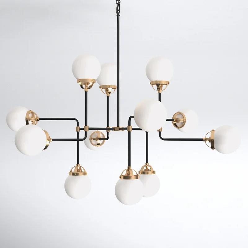 Newport 12 Light Dimmable Sputnik Modern Linear Chandelier thumbnail 4