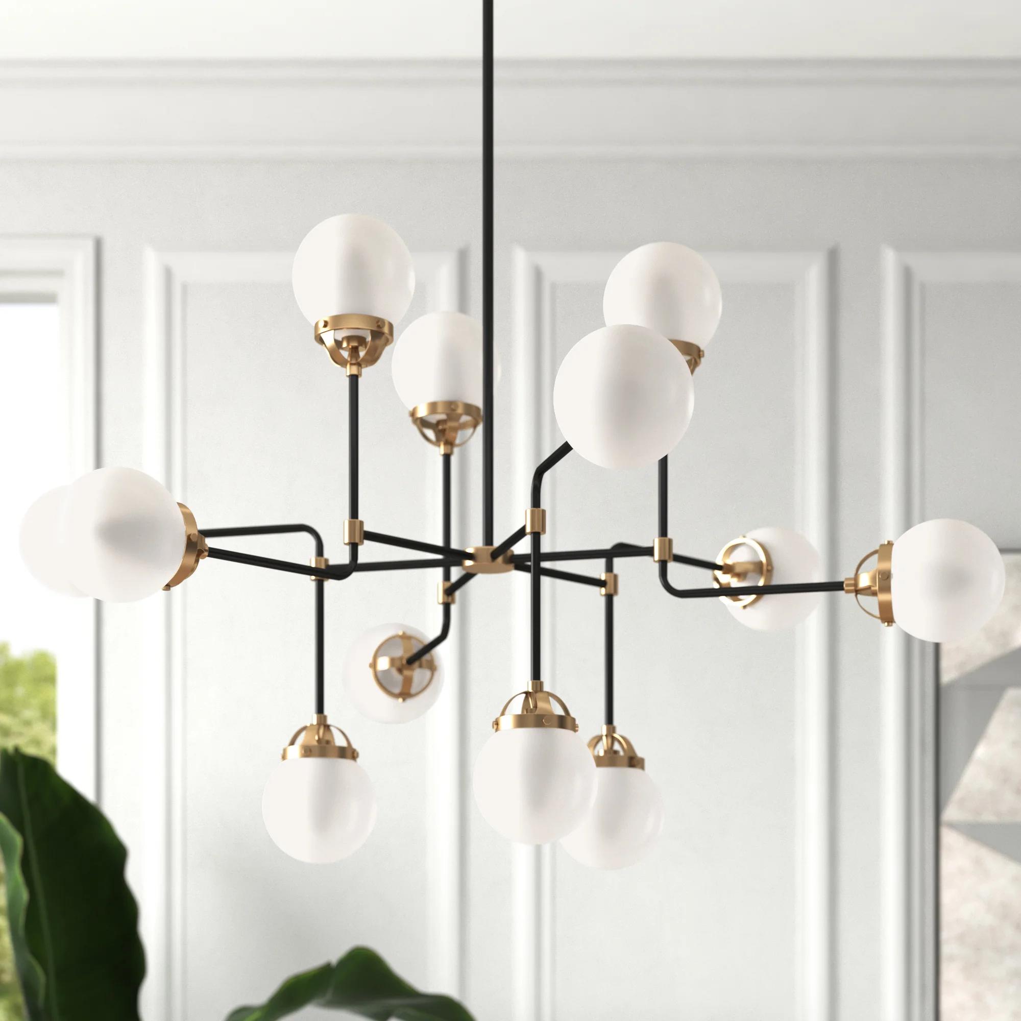 Newport 12 Light Dimmable Sputnik Modern Linear Chandelier thumbnail 6