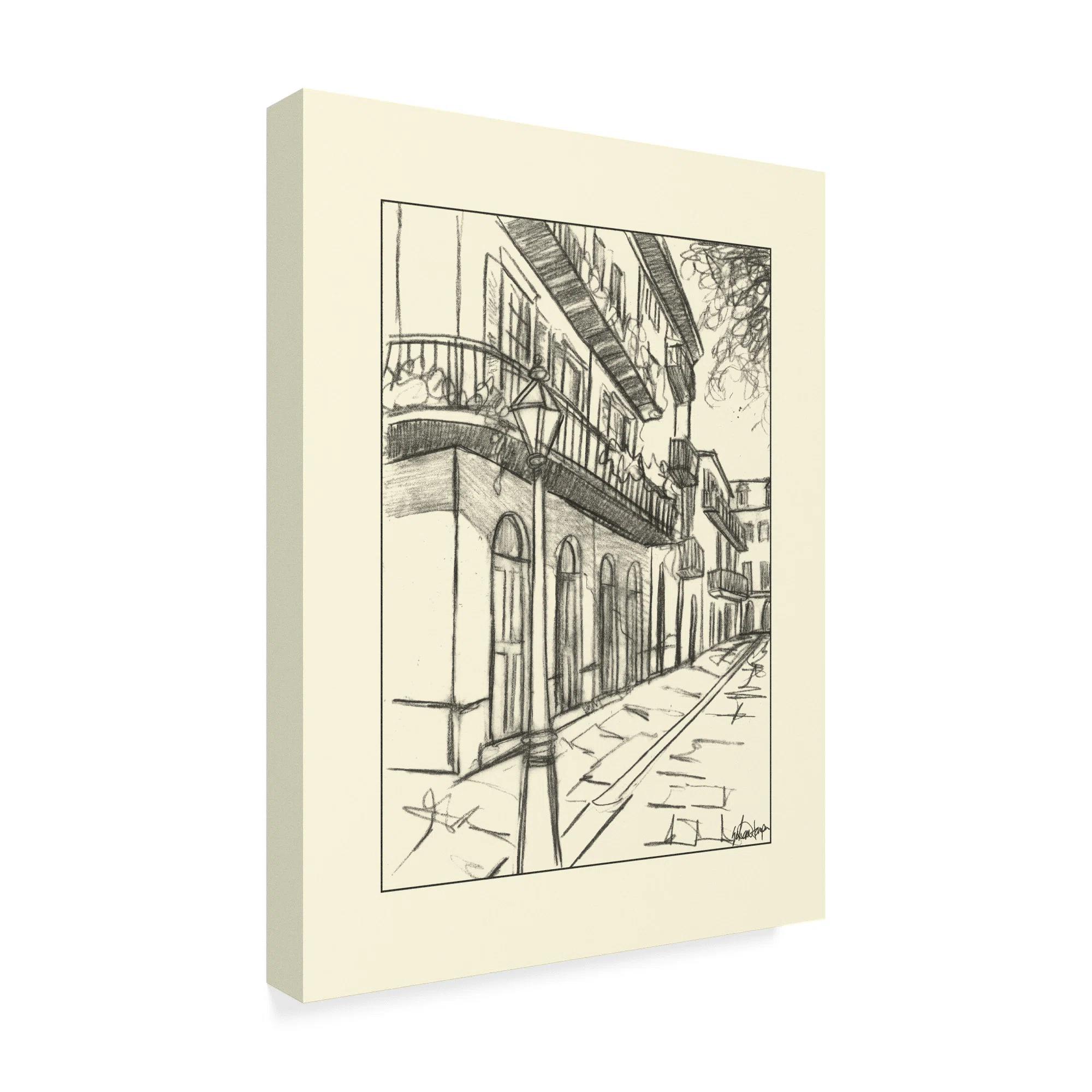 Sketches Of Downtown I On Canvas by Ethan Harper Print-32"x24" thumbnail 3