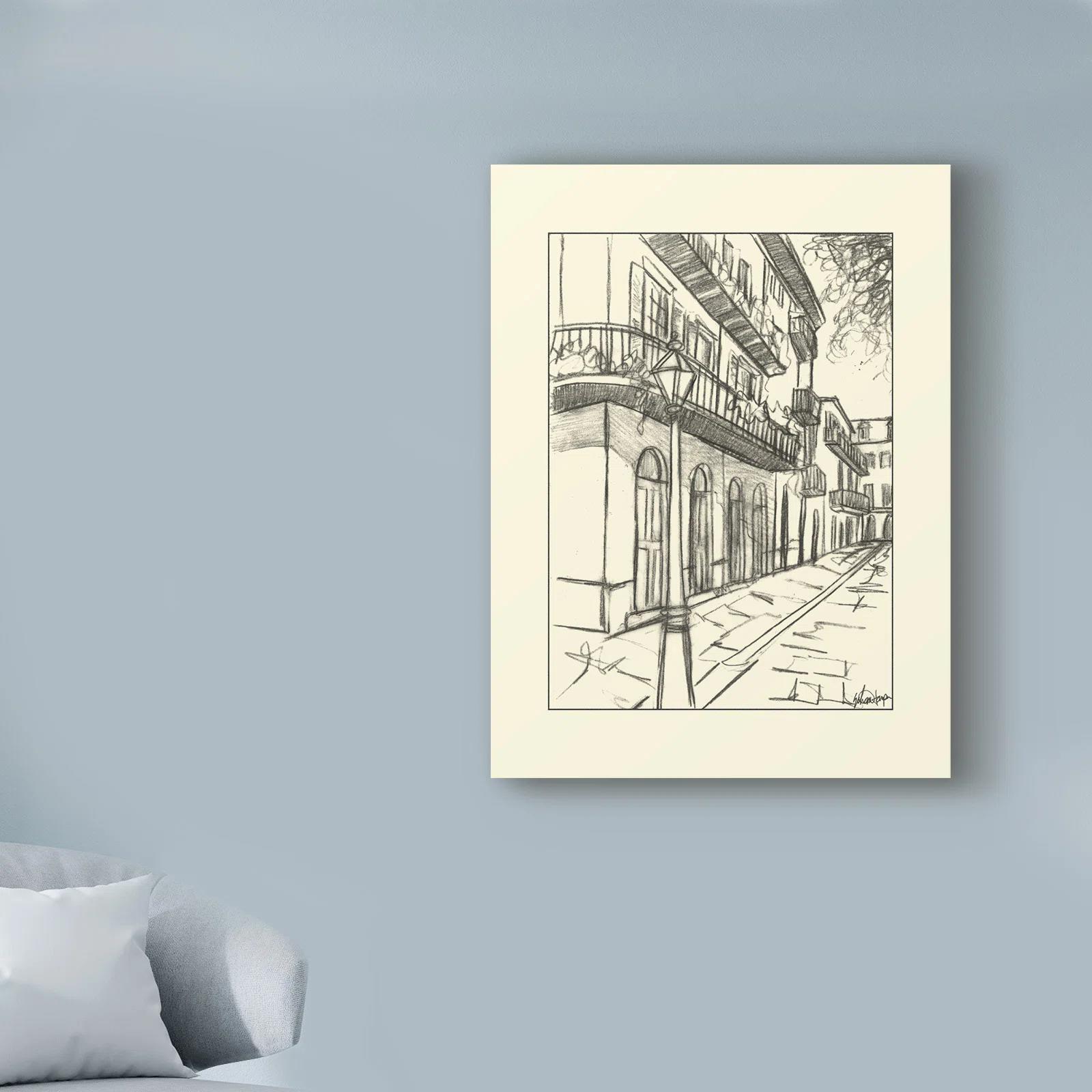 Sketches Of Downtown I On Canvas by Ethan Harper Print-32"x24" thumbnail 4